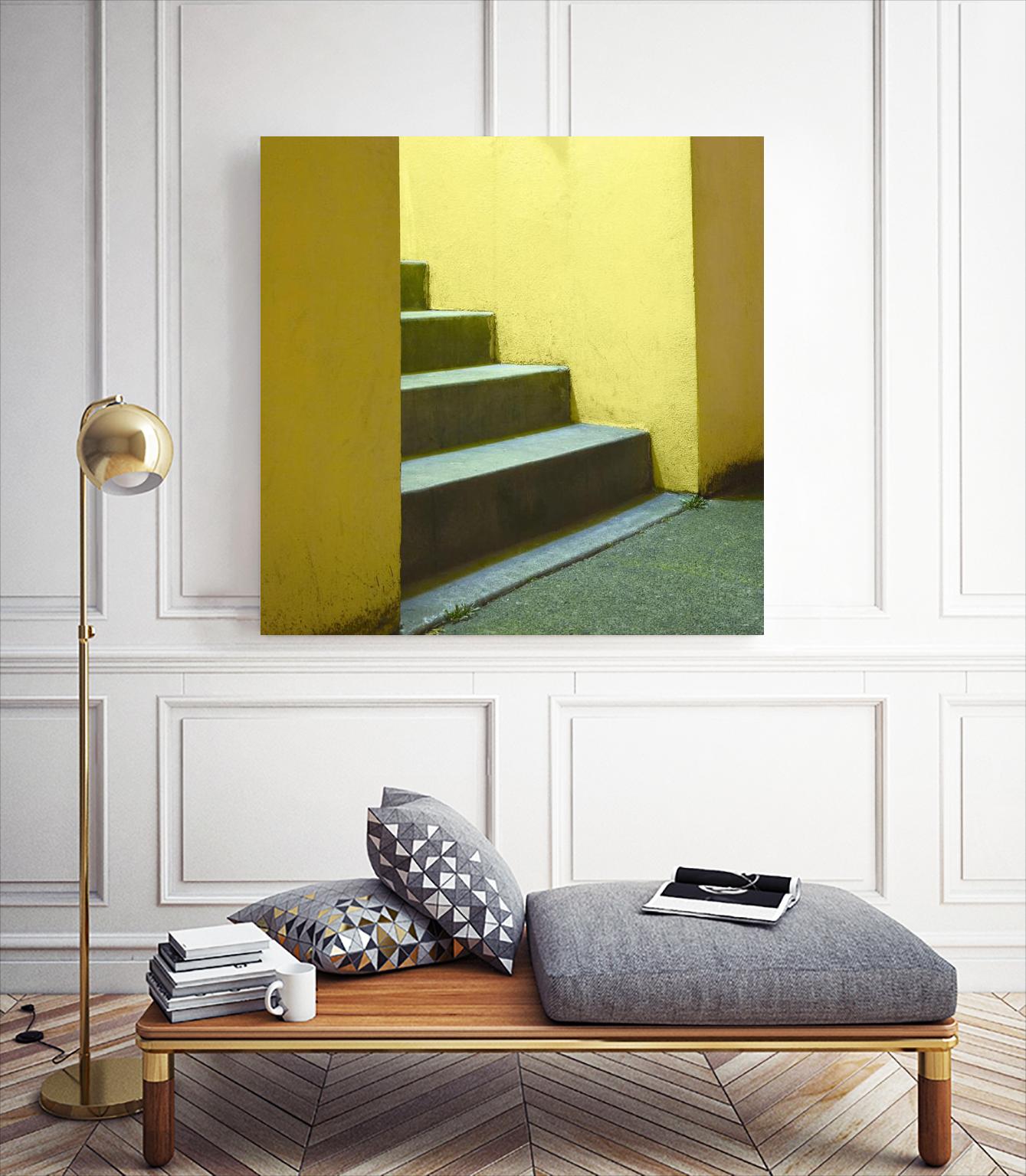 Yellow Stairway-recolor by Acer Images on GIANT ART - green photo art