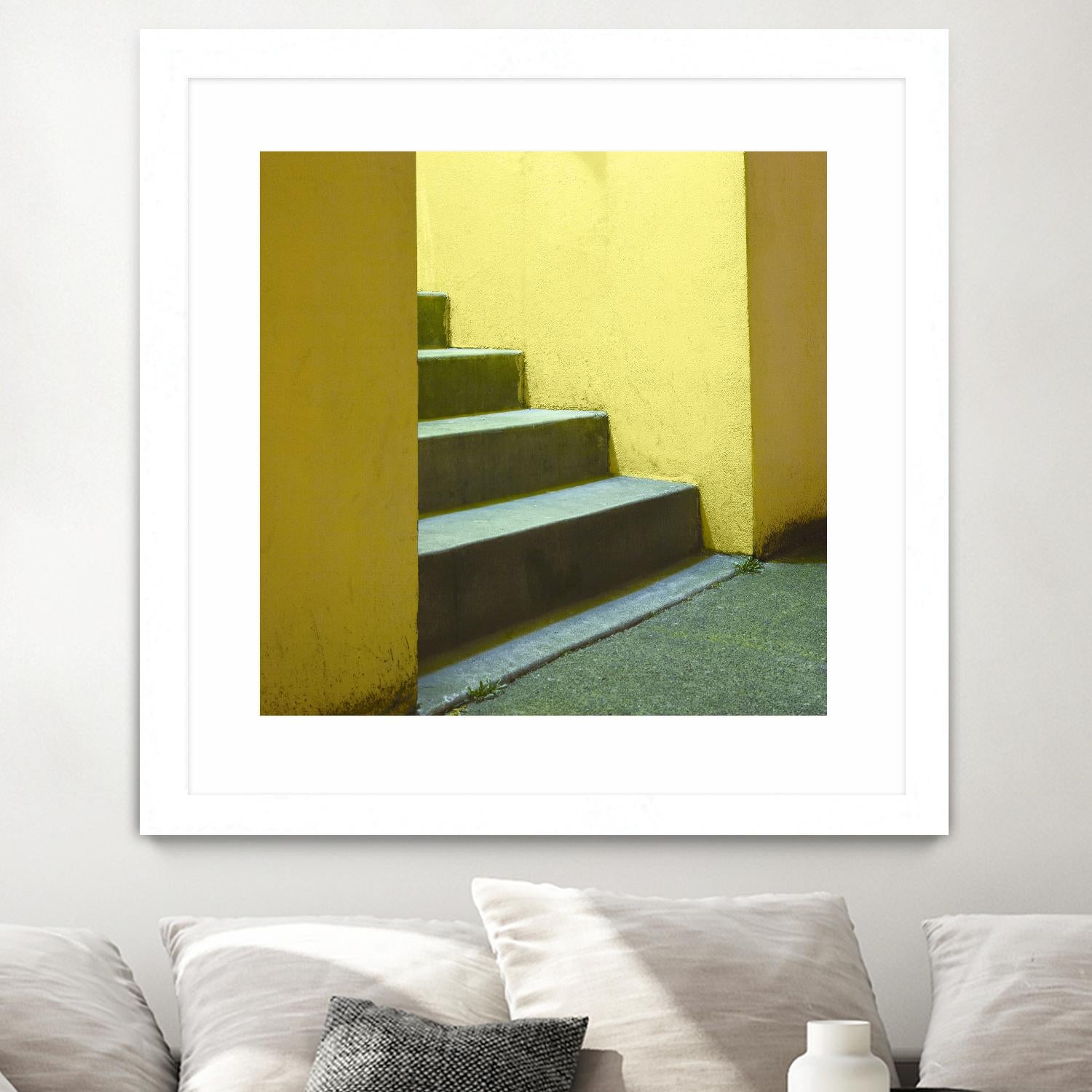 Yellow Stairway-recolor by Acer Images on GIANT ART - orange photo art
