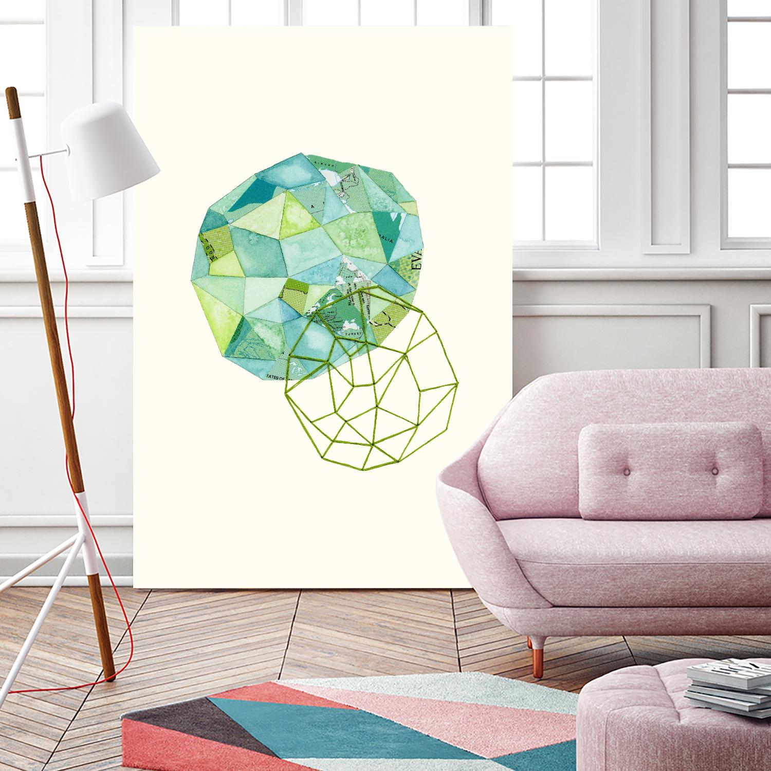 Embroidered Prism Collage 3 by Natasha Marie on GIANT ART - blue contemporary