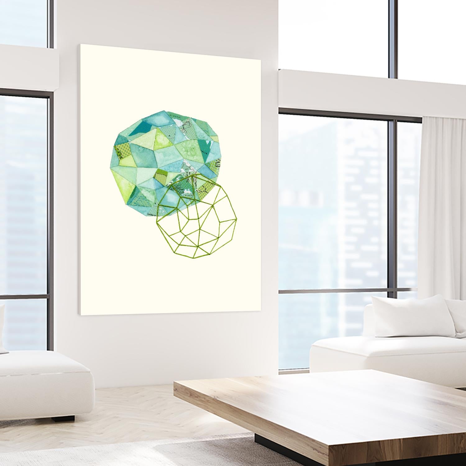 Embroidered Prism Collage 3 by Natasha Marie on GIANT ART - blue contemporary