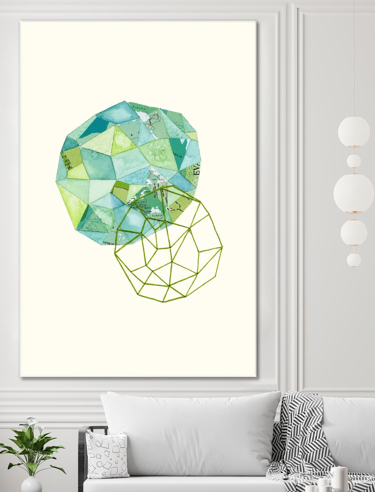 Embroidered Prism Collage 3 by Natasha Marie on GIANT ART - blue contemporary