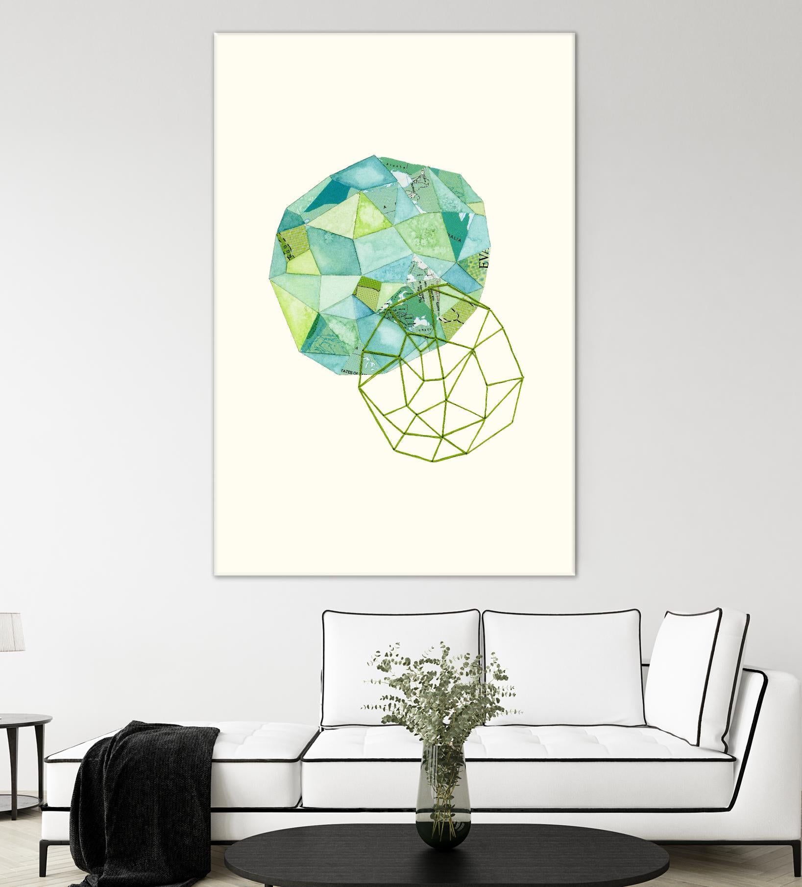 Embroidered Prism Collage 3 by Natasha Marie on GIANT ART - blue contemporary