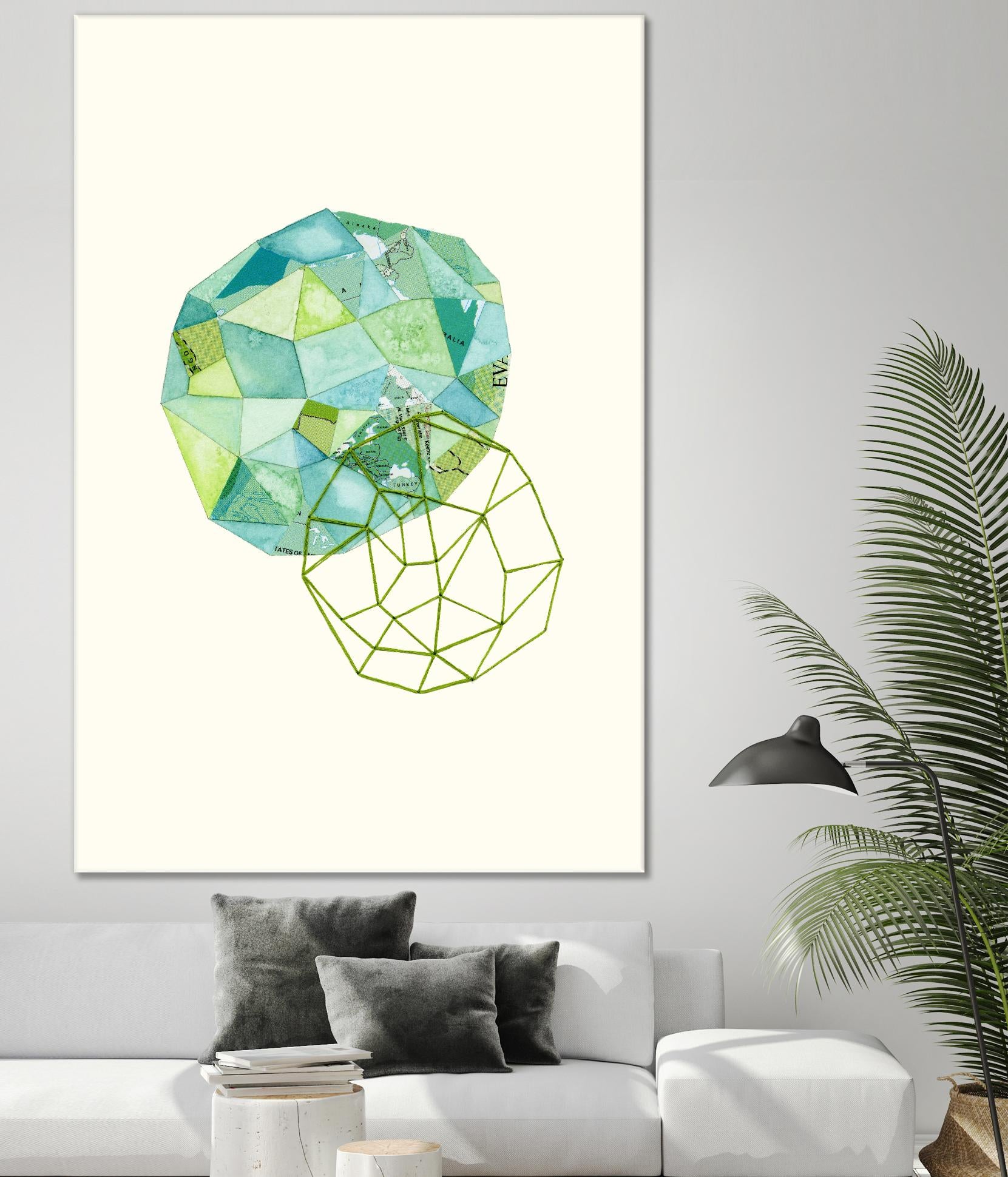 Embroidered Prism Collage 3 by Natasha Marie on GIANT ART - blue contemporary