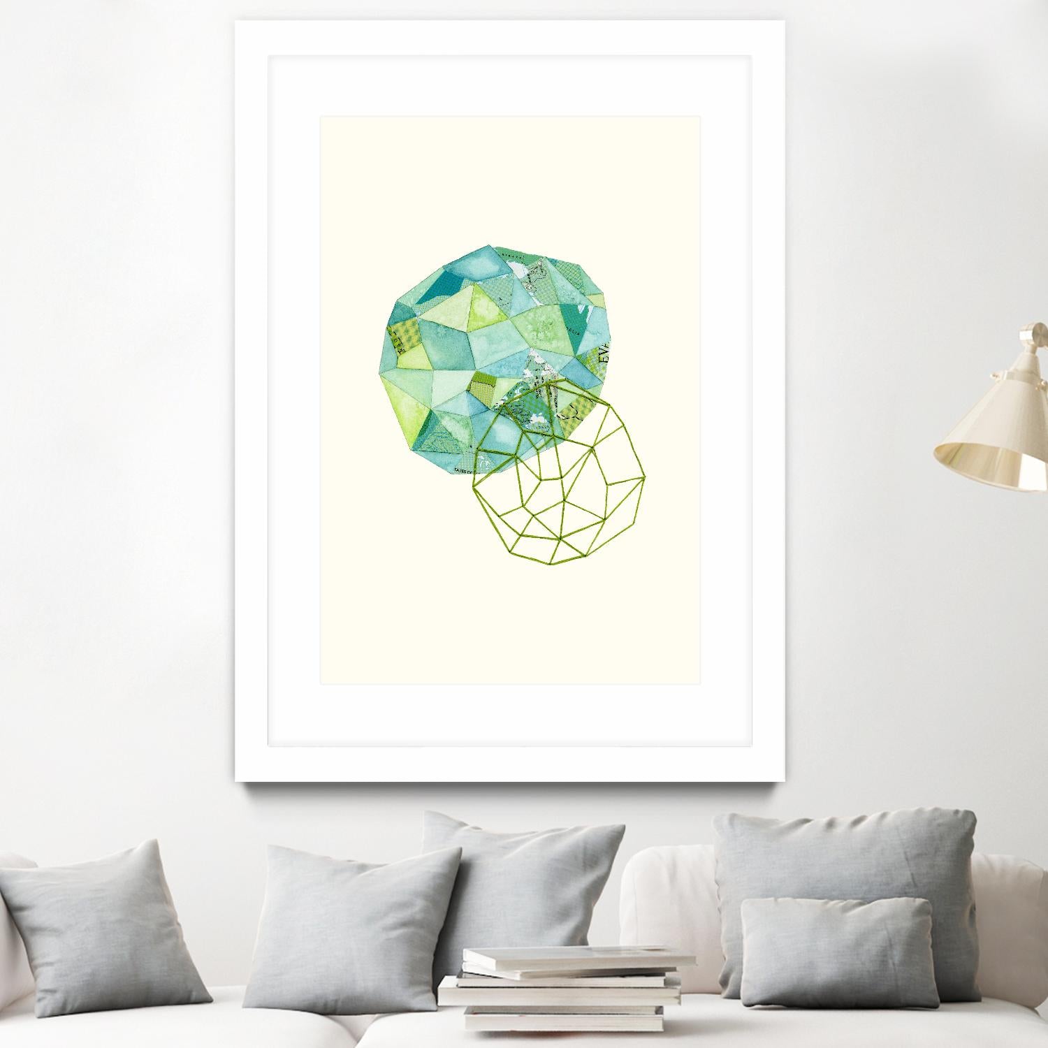 Embroidered Prism Collage 3 by Natasha Marie on GIANT ART - blue contemporary