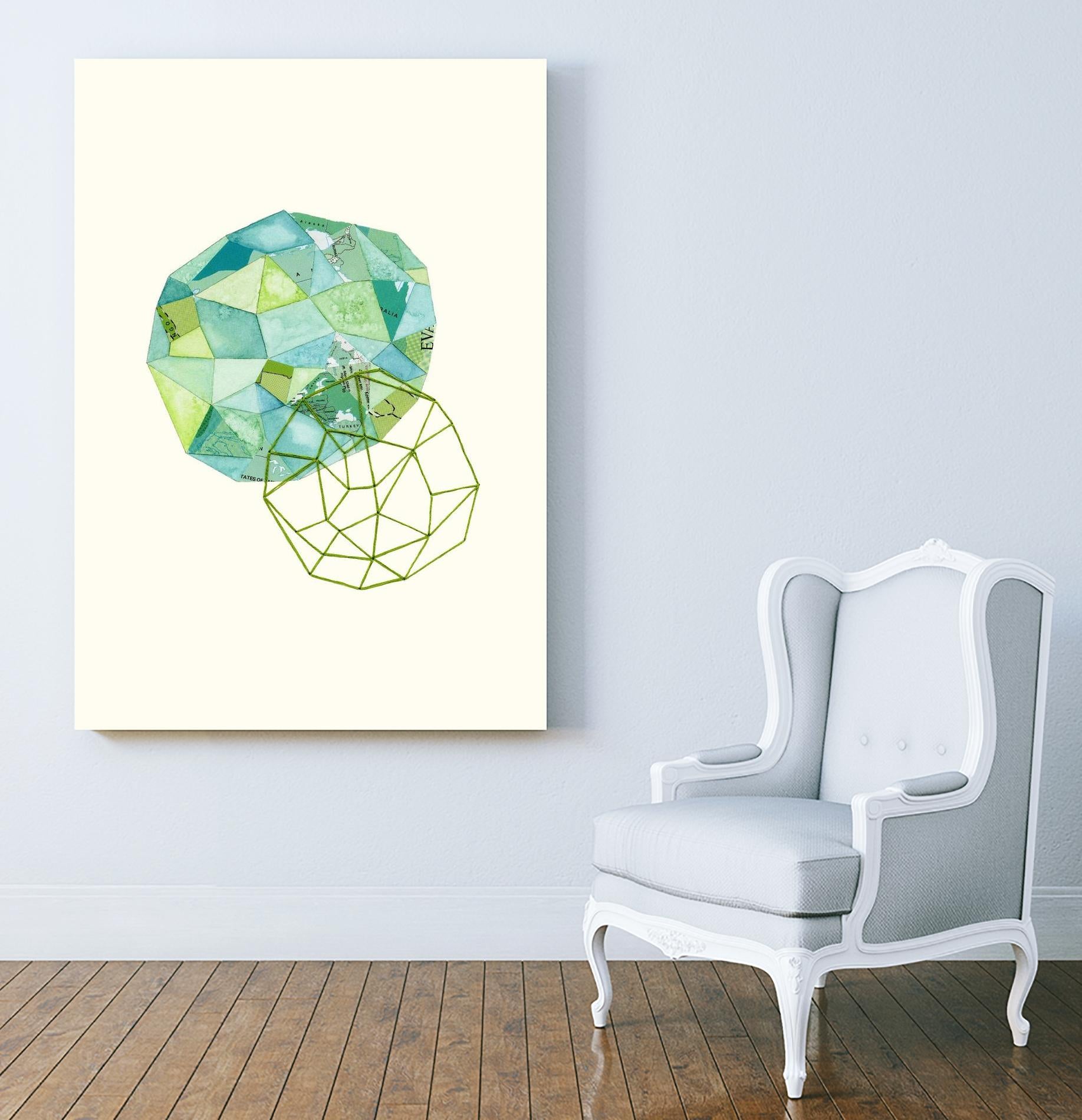 Embroidered Prism Collage 3 by Natasha Marie on GIANT ART - blue contemporary