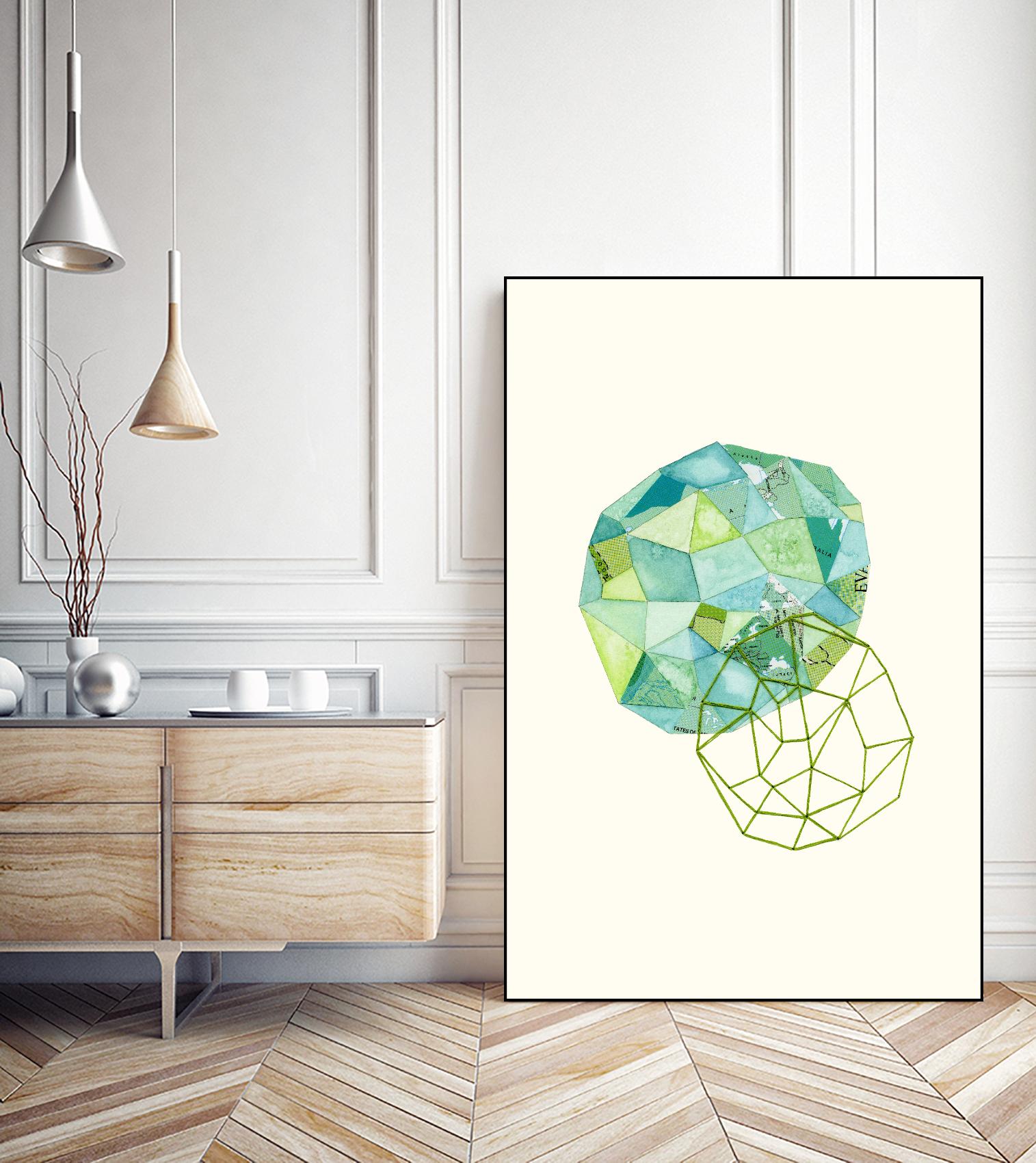 Embroidered Prism Collage 3 by Natasha Marie on GIANT ART - blue contemporary