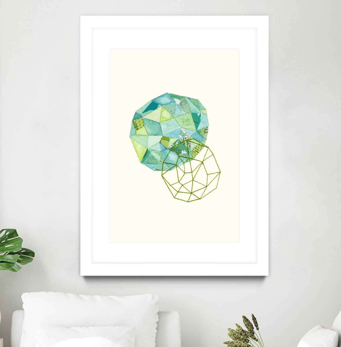 Embroidered Prism Collage 3 by Natasha Marie on GIANT ART - blue contemporary