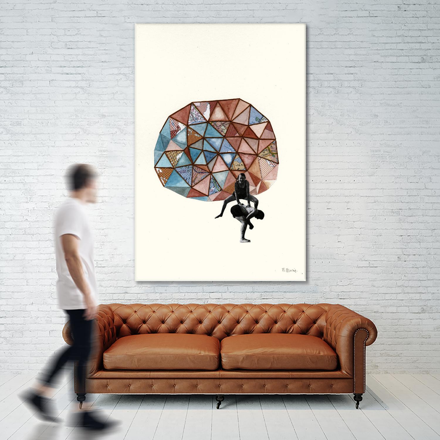 Embroidered Prism Collage 4 by Natasha Marie on GIANT ART - orange contemporary