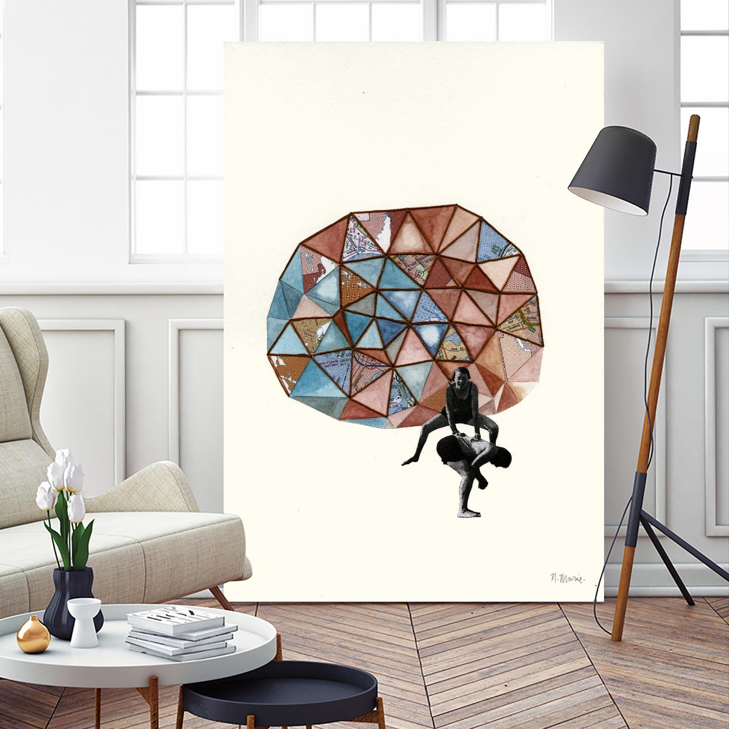 Embroidered Prism Collage 4 by Natasha Marie on GIANT ART - orange contemporary