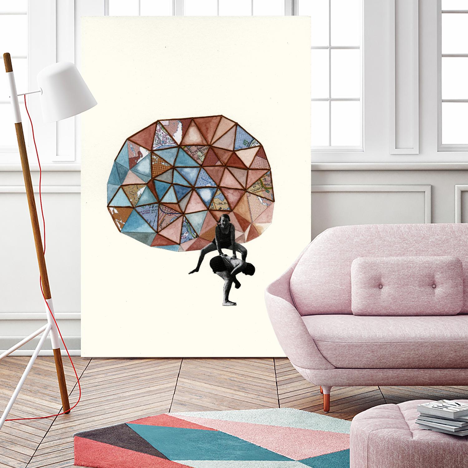 Embroidered Prism Collage 4 by Natasha Marie on GIANT ART - orange contemporary