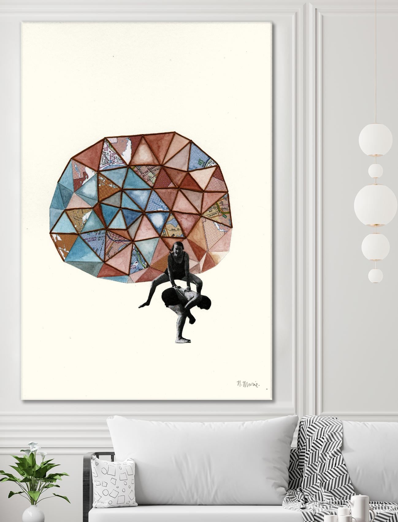 Embroidered Prism Collage 4 by Natasha Marie on GIANT ART - orange contemporary