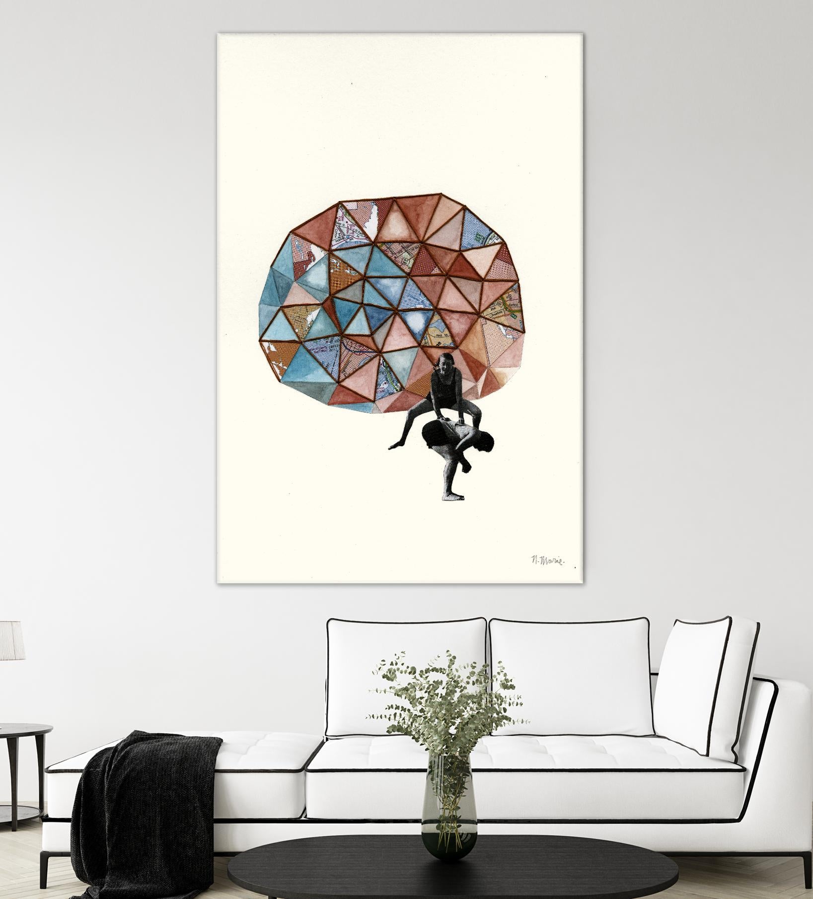 Embroidered Prism Collage 4 by Natasha Marie on GIANT ART - orange contemporary