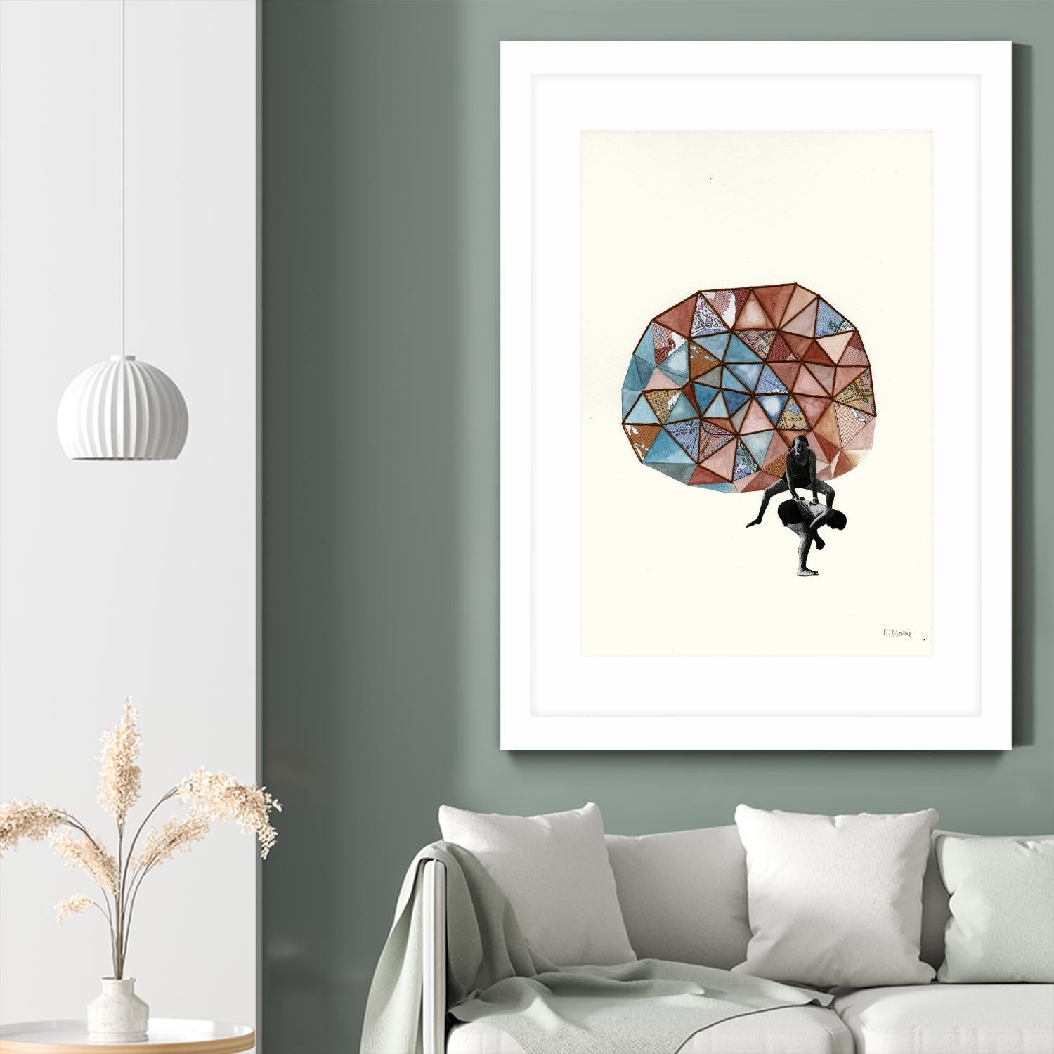 Embroidered Prism Collage 4 by Natasha Marie on GIANT ART - orange contemporary