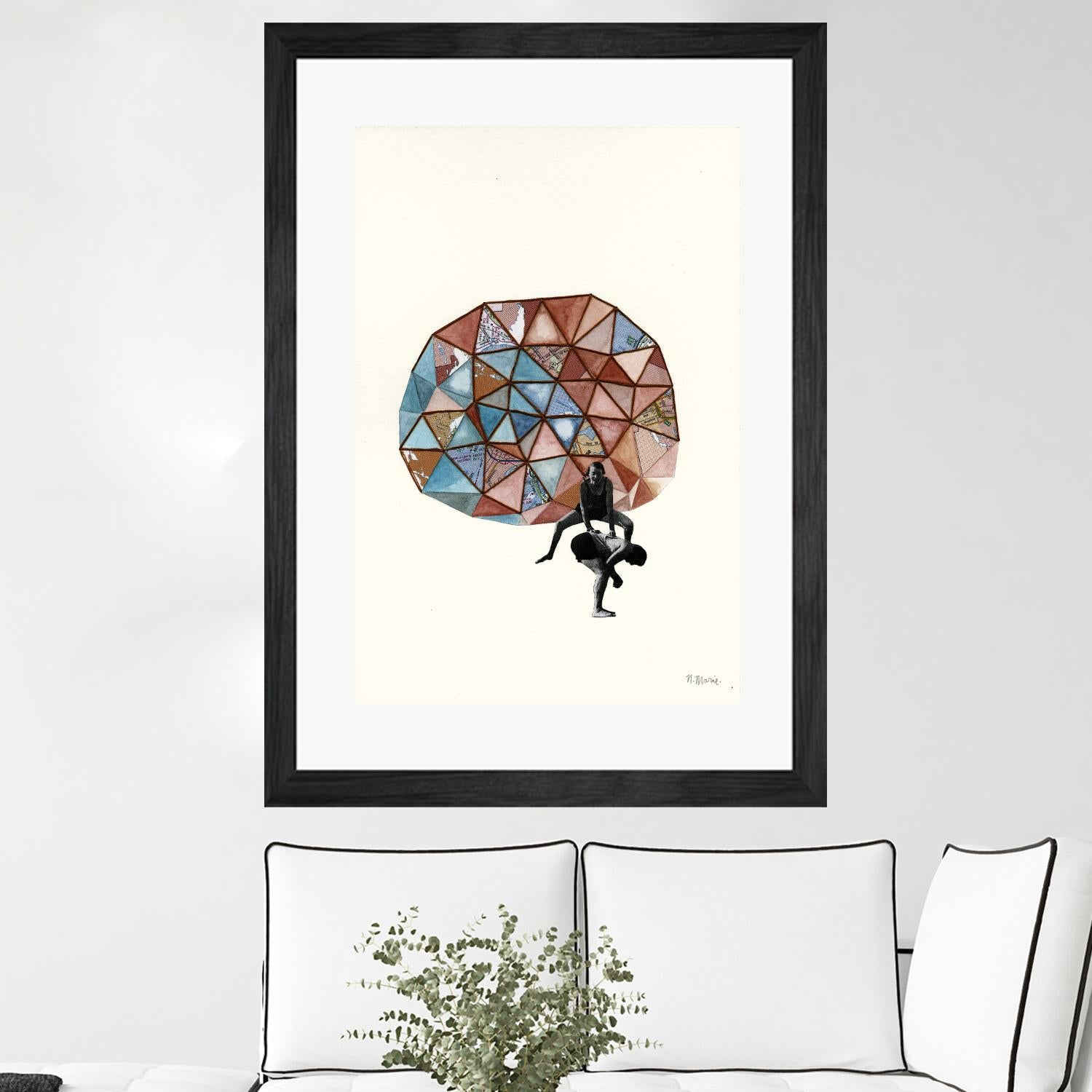 Embroidered Prism Collage 4 by Natasha Marie on GIANT ART - orange contemporary