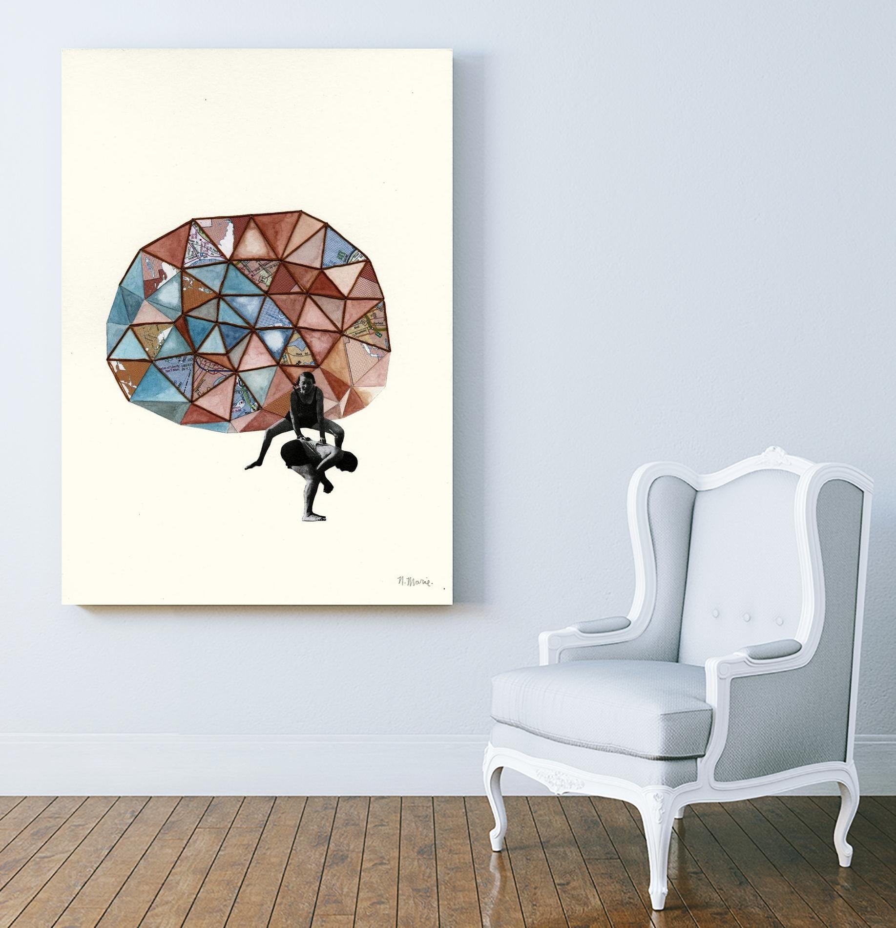 Embroidered Prism Collage 4 by Natasha Marie on GIANT ART - orange contemporary