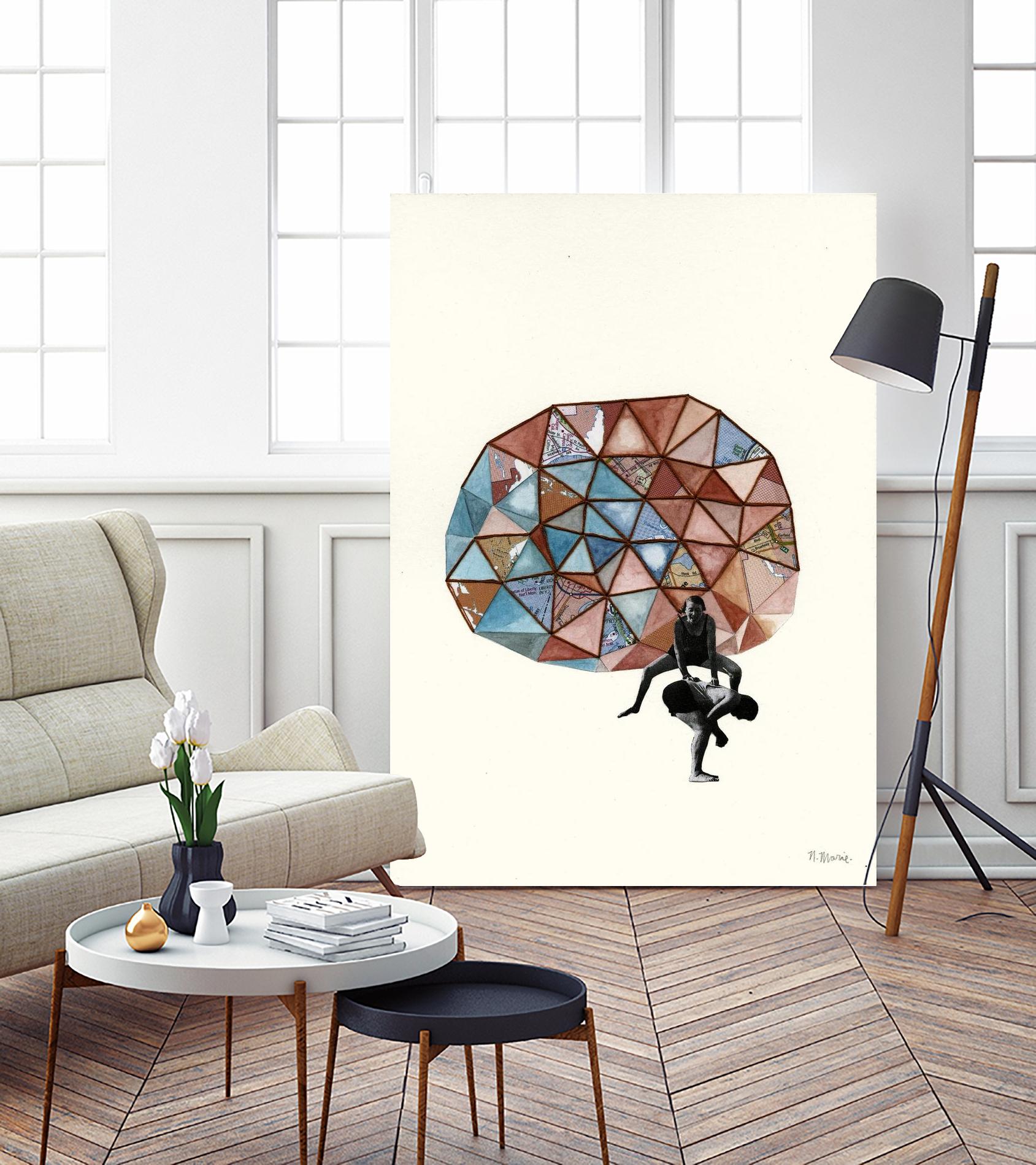 Embroidered Prism Collage 4 by Natasha Marie on GIANT ART - orange contemporary