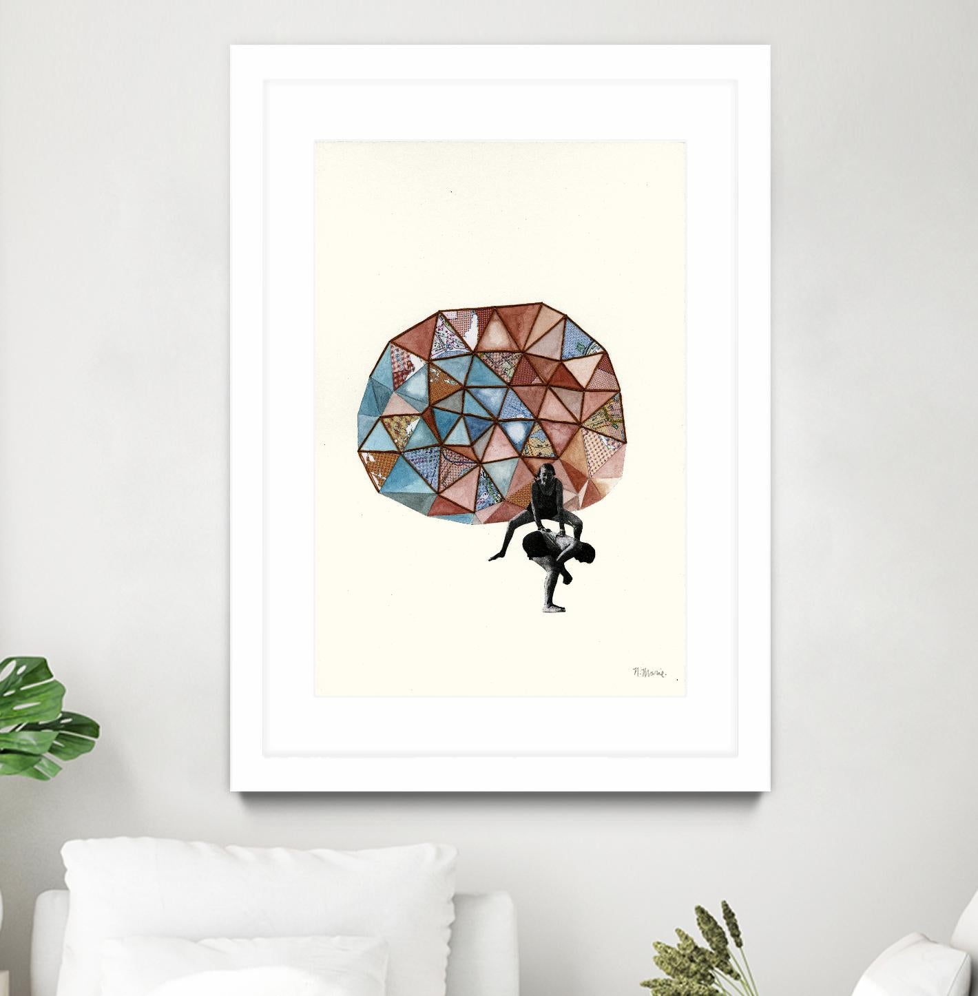 Embroidered Prism Collage 4 by Natasha Marie on GIANT ART - orange contemporary