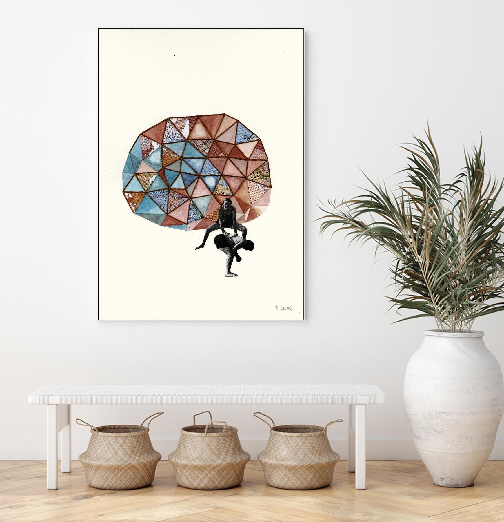 Embroidered Prism Collage 4 by Natasha Marie on GIANT ART - orange contemporary