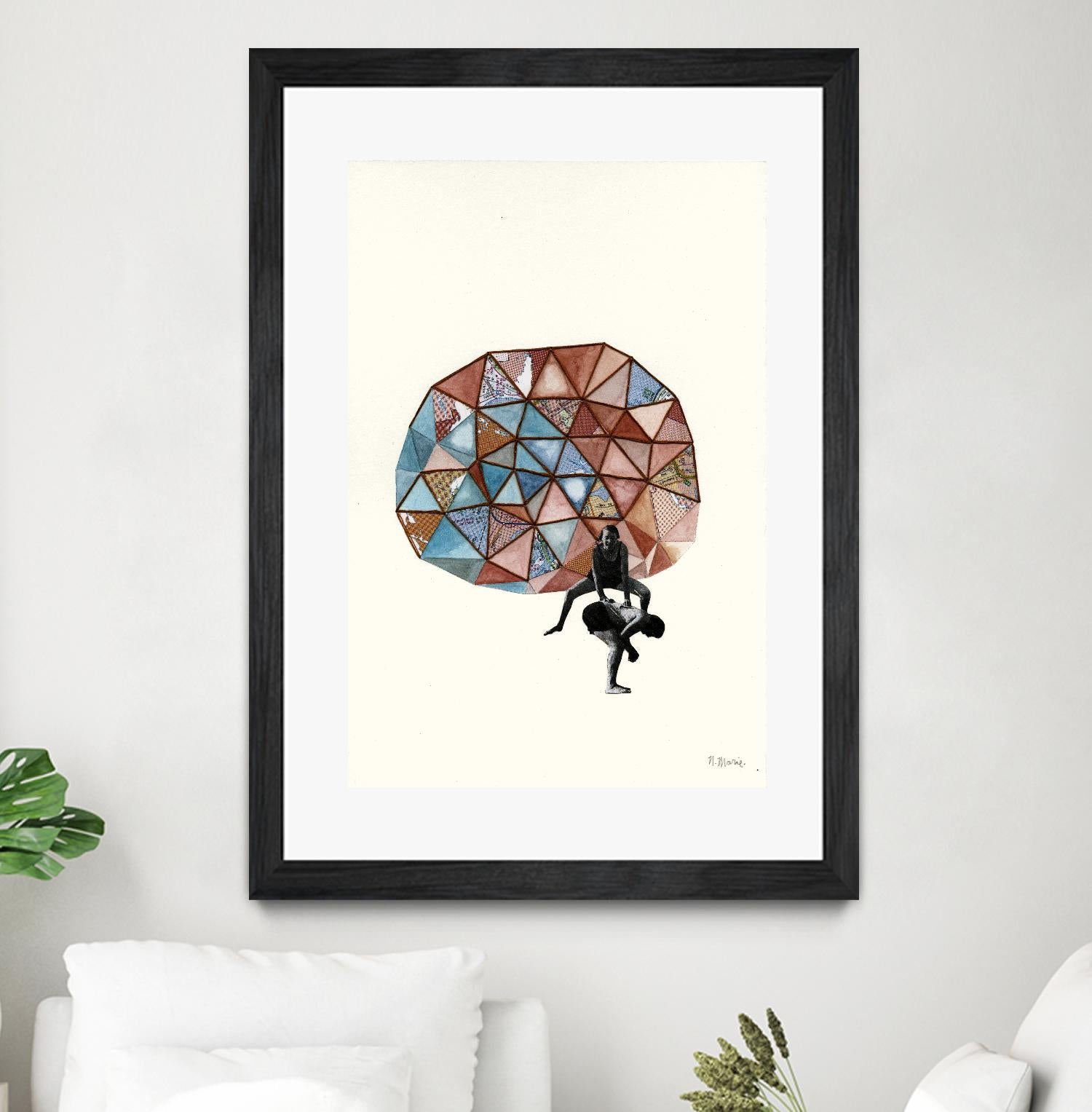 Embroidered Prism Collage 4 by Natasha Marie on GIANT ART - orange contemporary