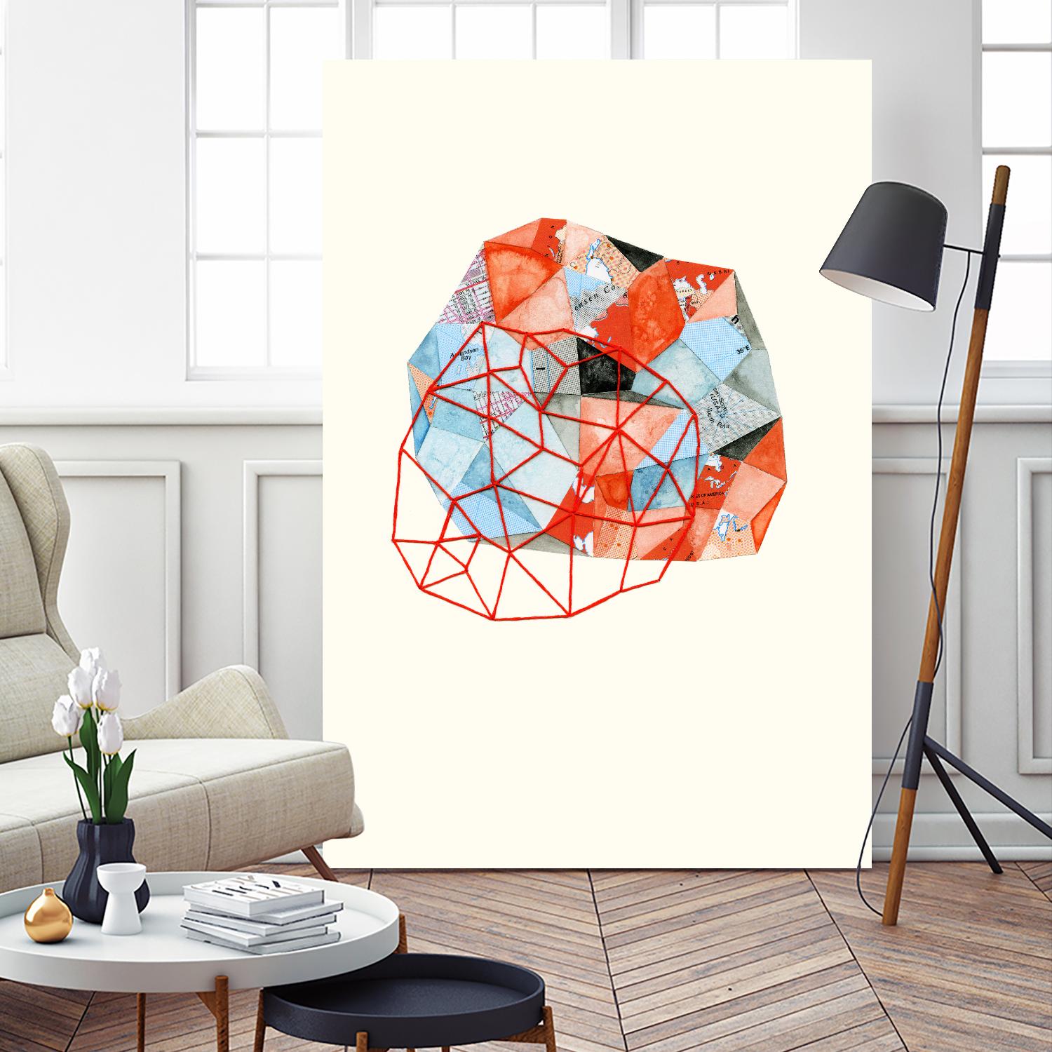 Embroidered Prism Collage 6 by Natasha Marie on GIANT ART - grey contemporary