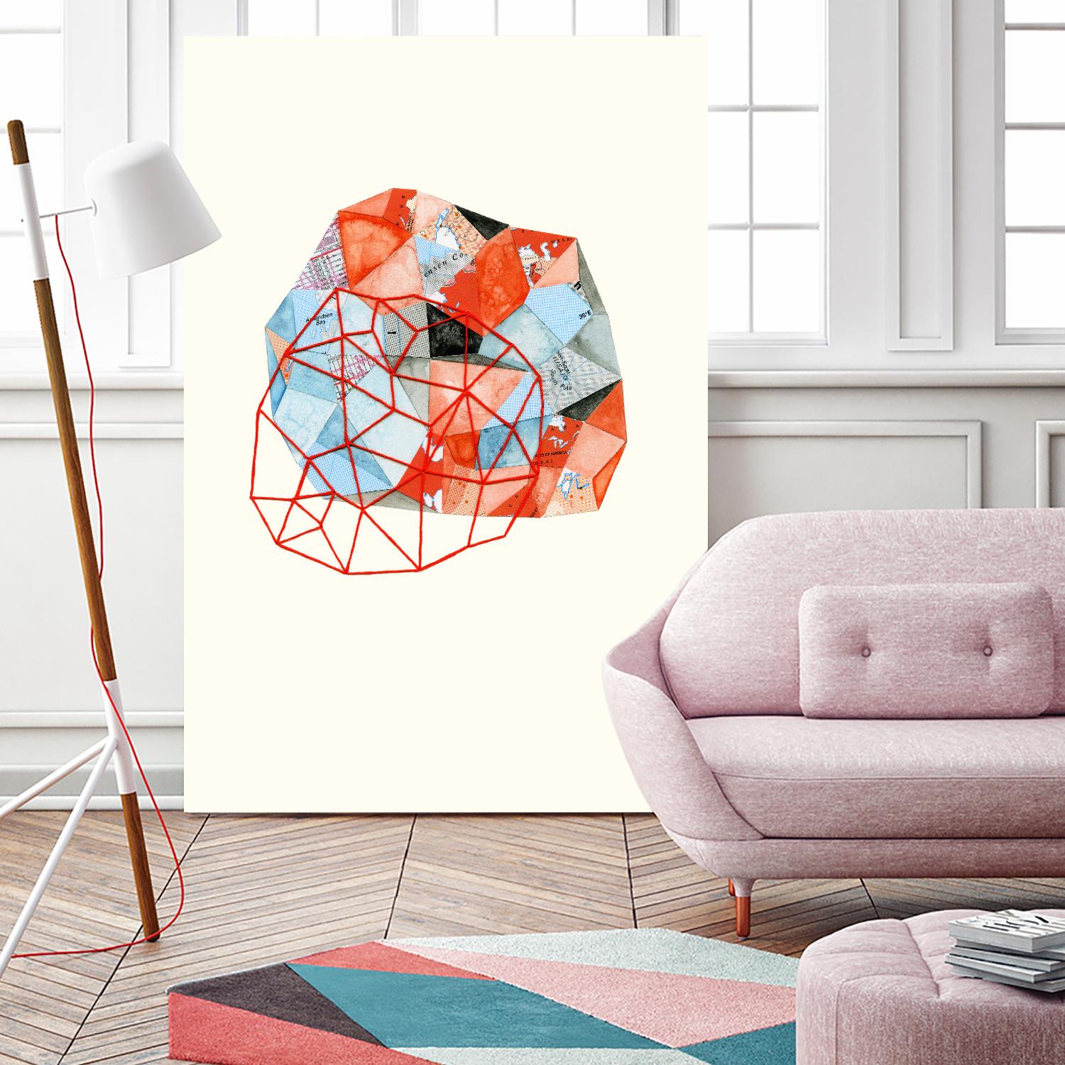 Embroidered Prism Collage 6 by Natasha Marie on GIANT ART - grey contemporary