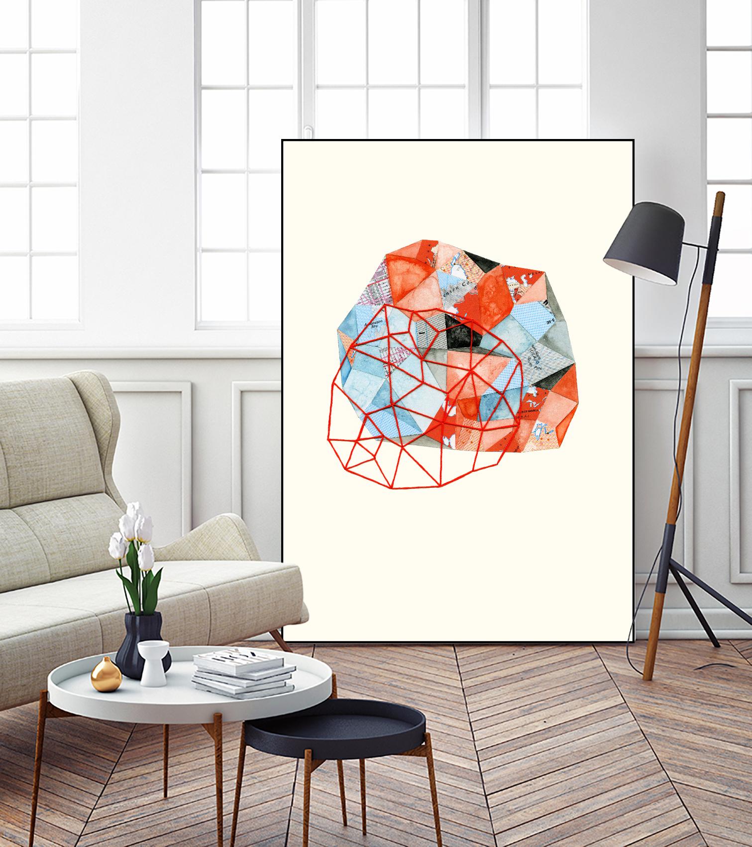 Embroidered Prism Collage 6 by Natasha Marie on GIANT ART - grey contemporary