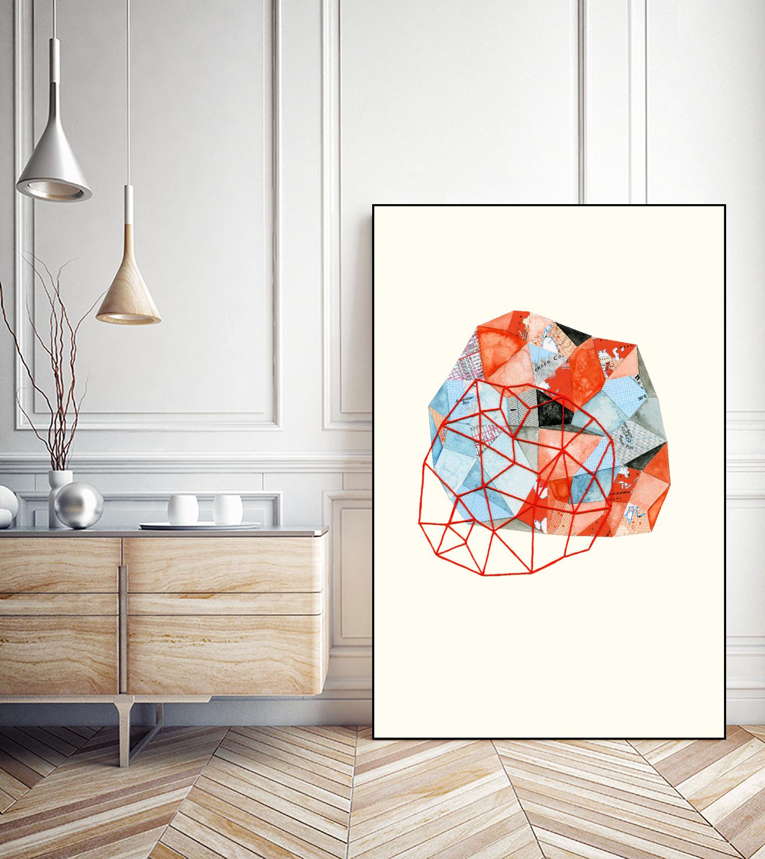 Embroidered Prism Collage 6 by Natasha Marie on GIANT ART - grey contemporary