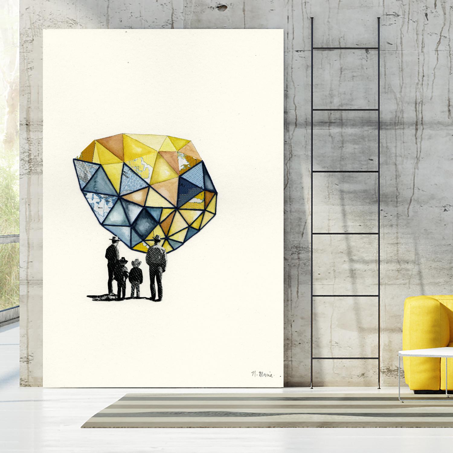 Embroidered Prism Collage 8 by Natasha Marie on GIANT ART - orange contemporary