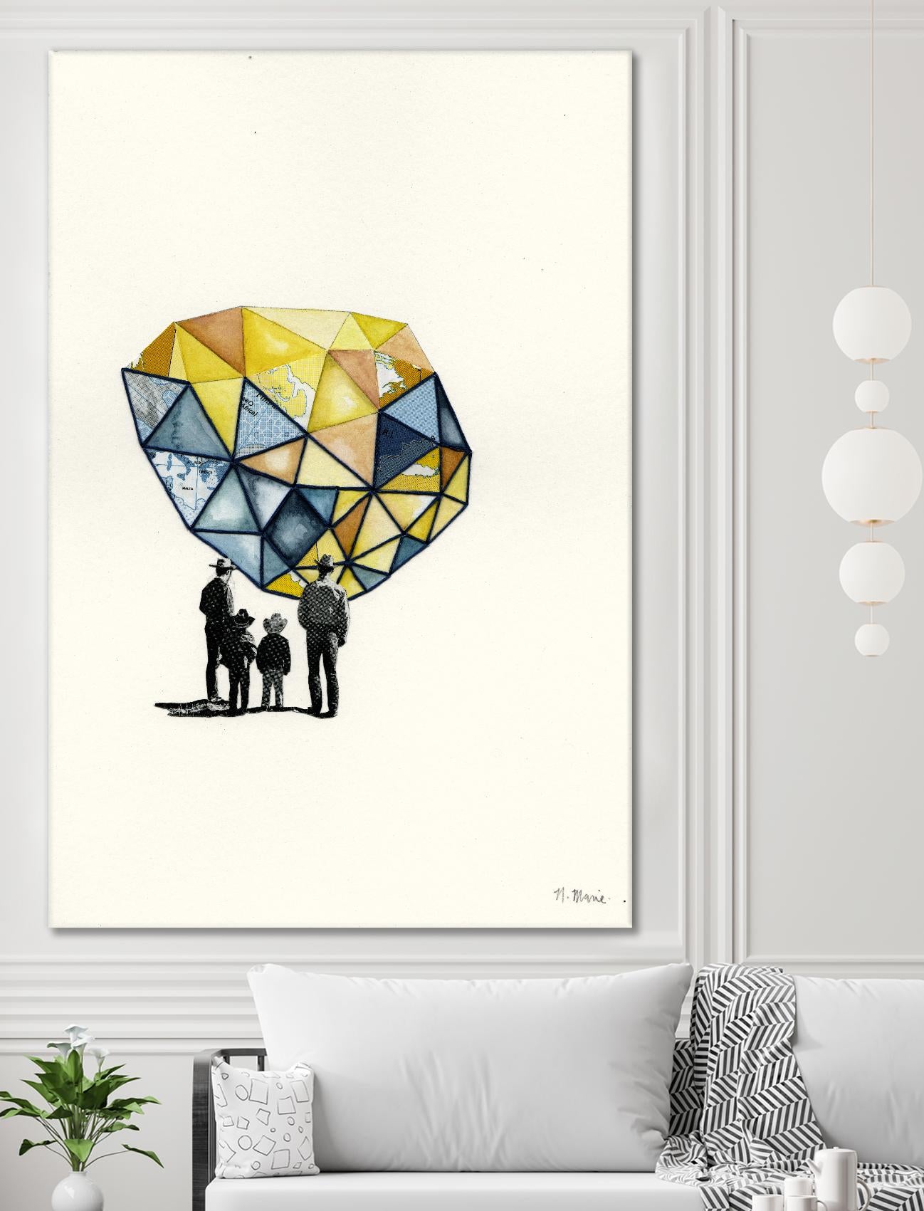 Embroidered Prism Collage 8 by Natasha Marie on GIANT ART - orange contemporary