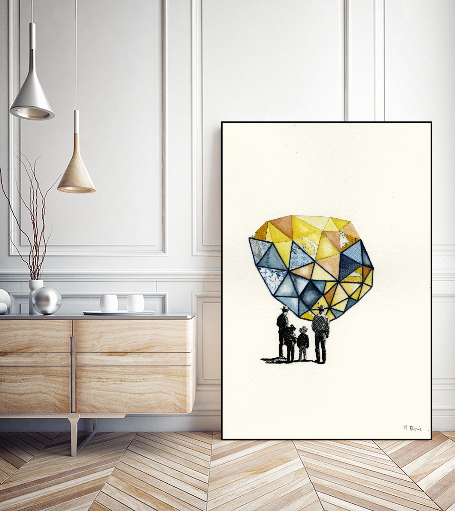 Embroidered Prism Collage 8 by Natasha Marie on GIANT ART - orange contemporary