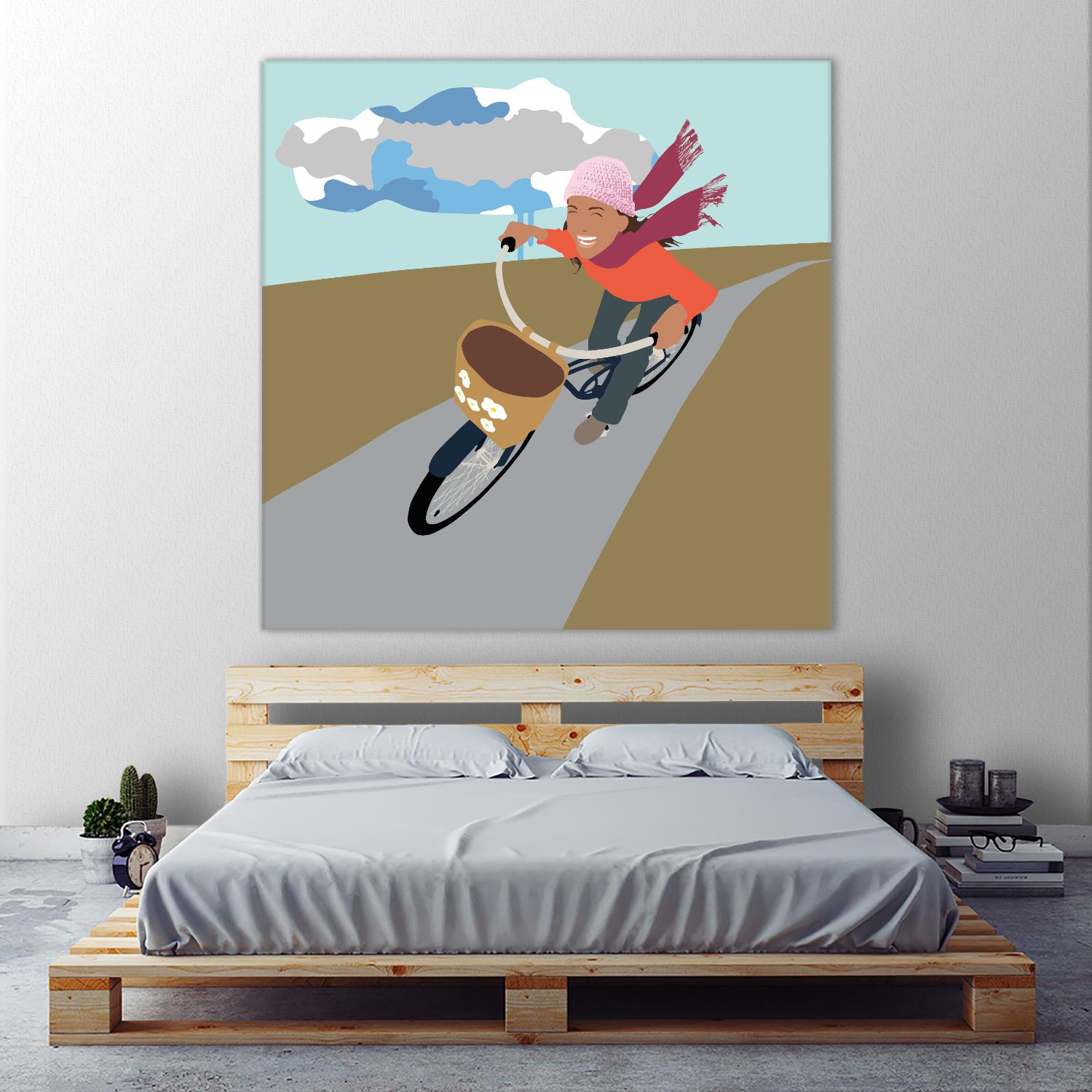 Cloud Girl on Bike by Eric Scheib on GIANT ART - grey contemporary