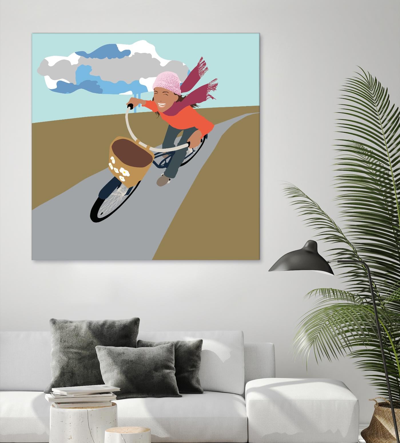 Cloud Girl on Bike by Eric Scheib on GIANT ART - grey contemporary