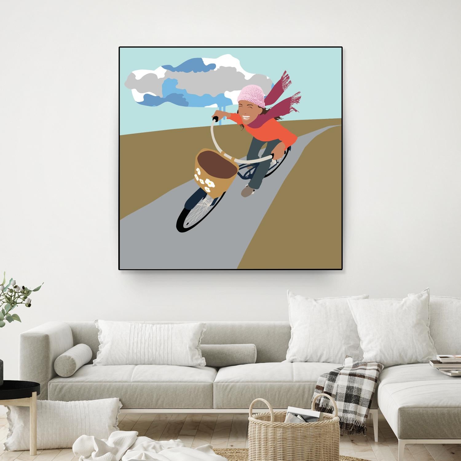 Cloud Girl on Bike by Eric Scheib on GIANT ART - grey contemporary