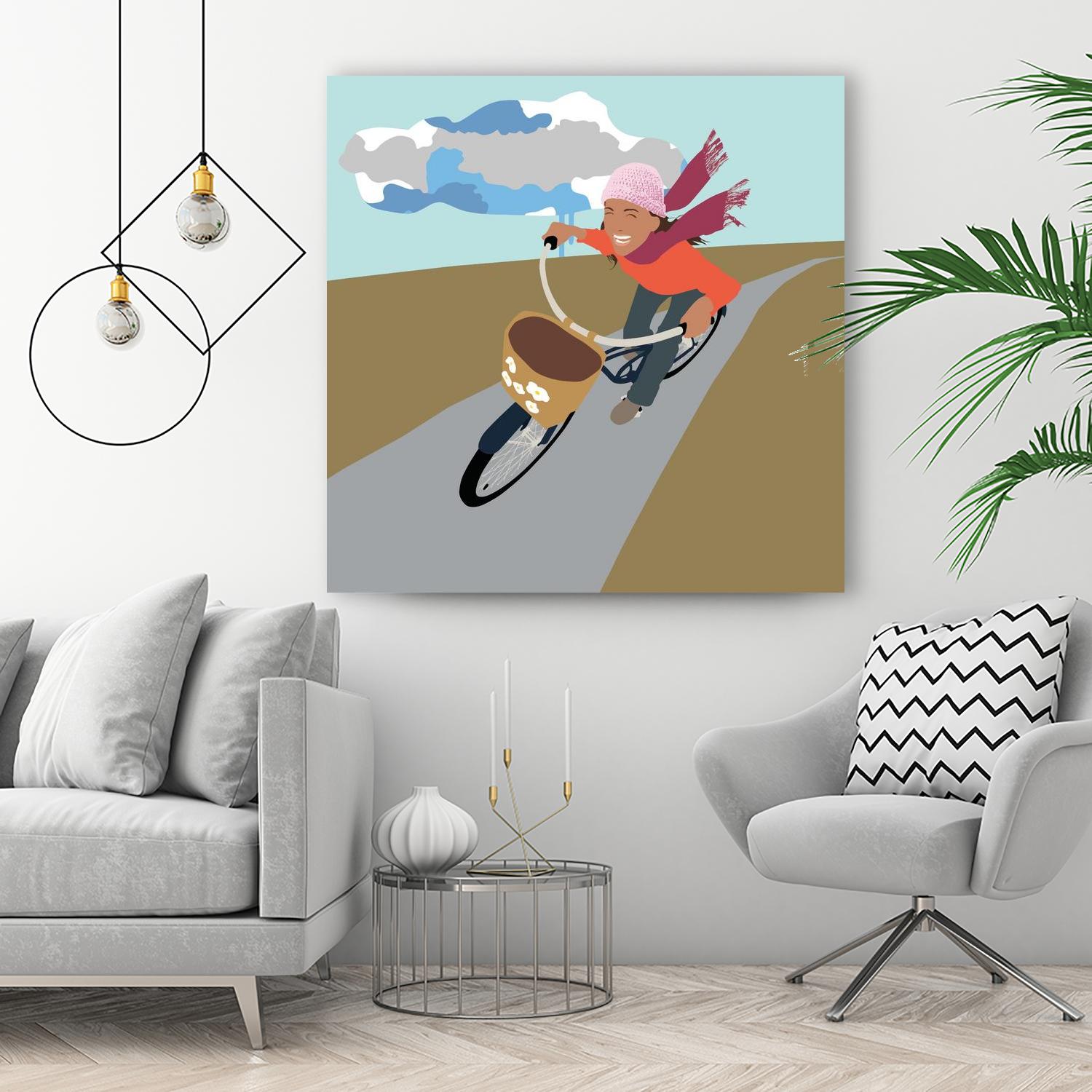 Cloud Girl on Bike by Eric Scheib on GIANT ART - grey contemporary