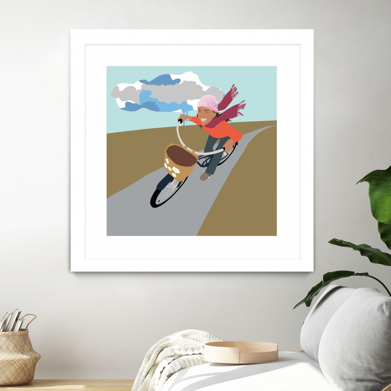 Cloud Girl on Bike by Eric Scheib on GIANT ART - grey contemporary