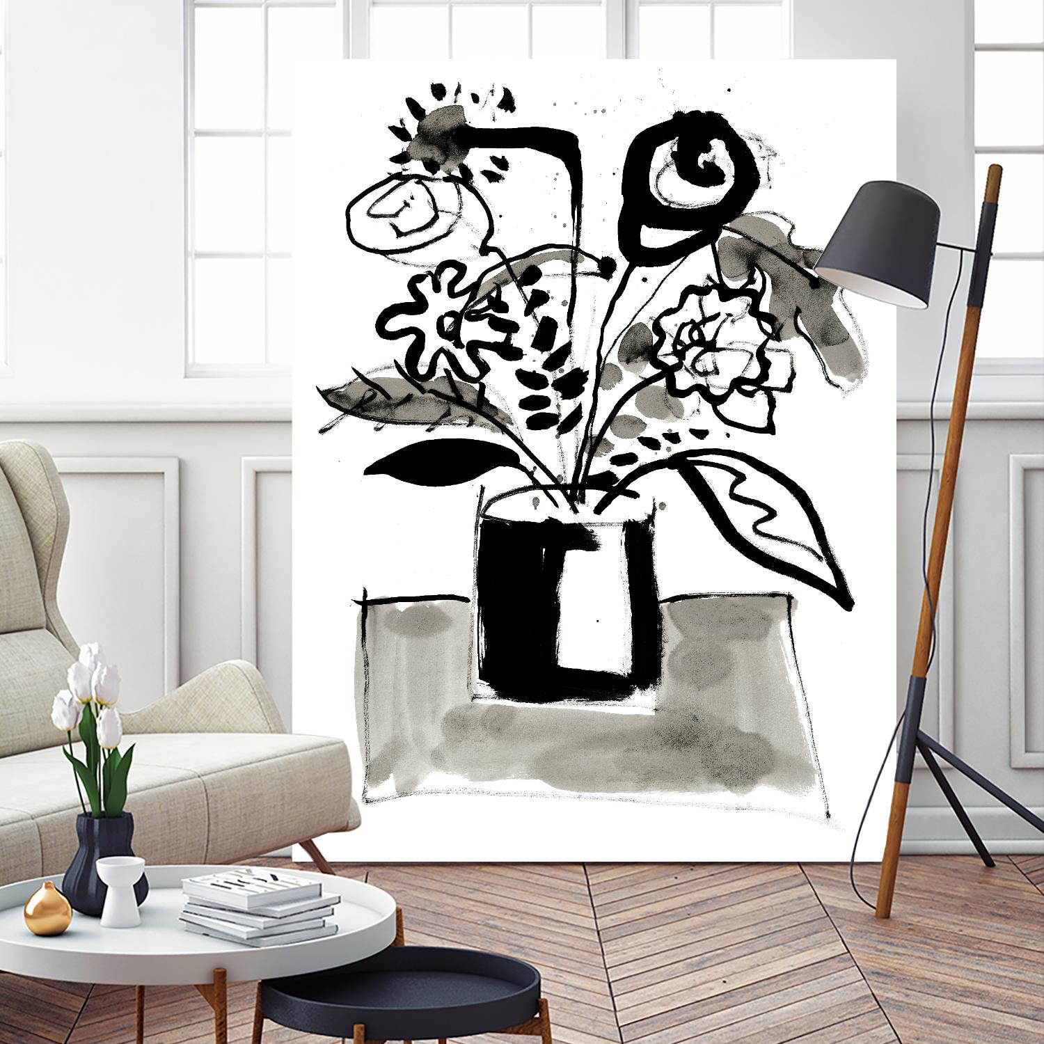 Fresh Flowers 4 by PC Ngo on GIANT ART - black still life