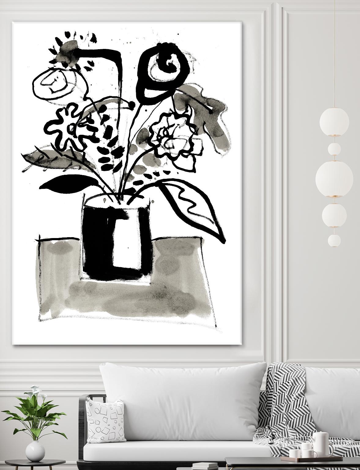 Fresh Flowers 4 by PC Ngo on GIANT ART - black still life