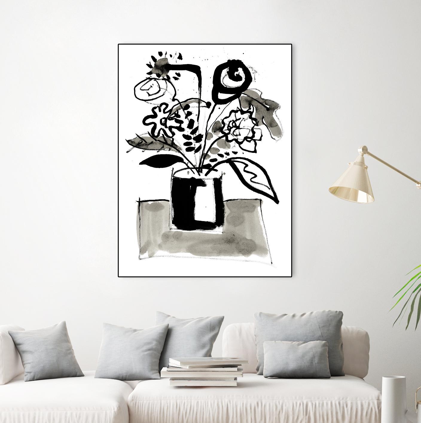 Fresh Flowers 4 by PC Ngo on GIANT ART - black still life