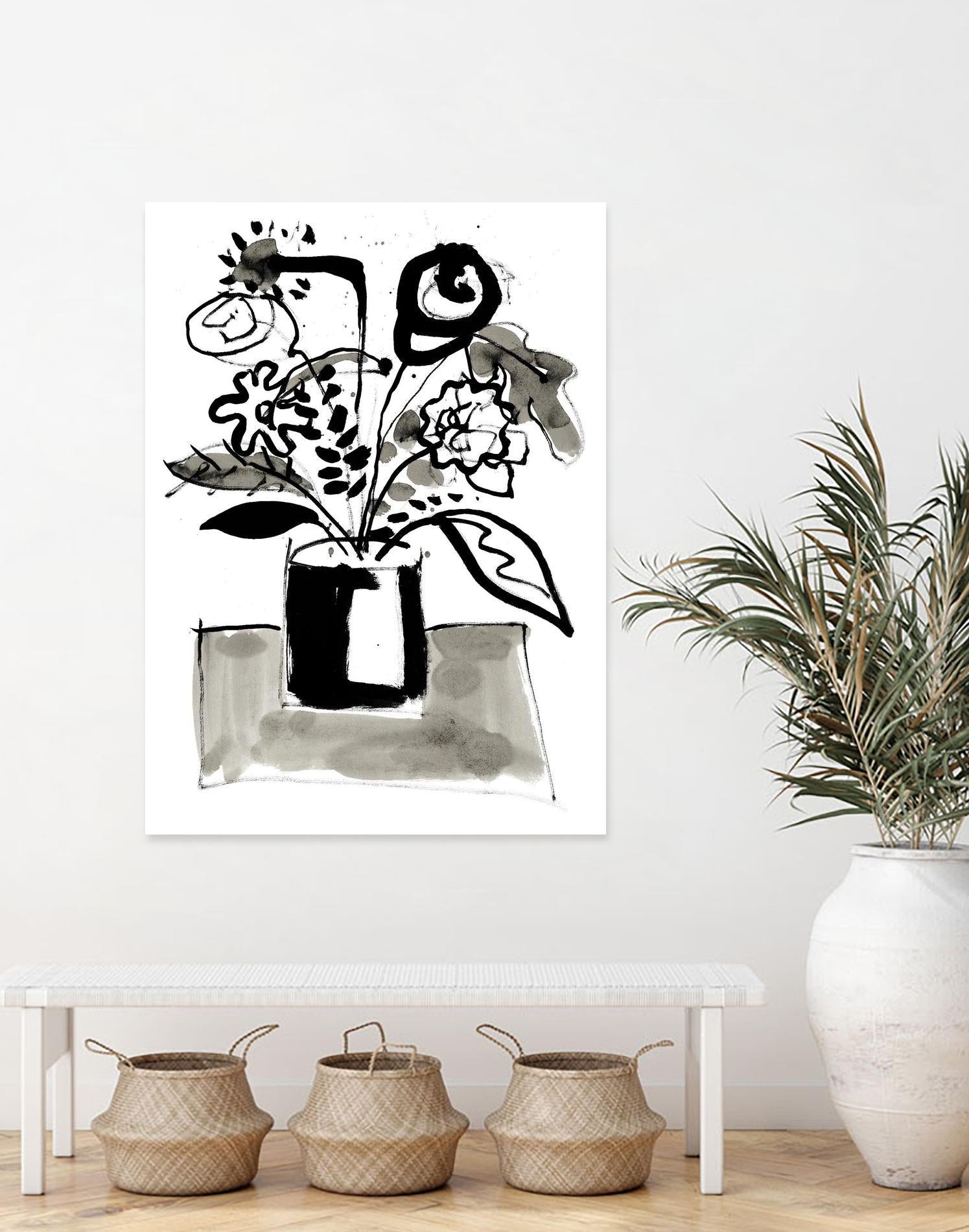 Fresh Flowers 4 by PC Ngo on GIANT ART - black still life