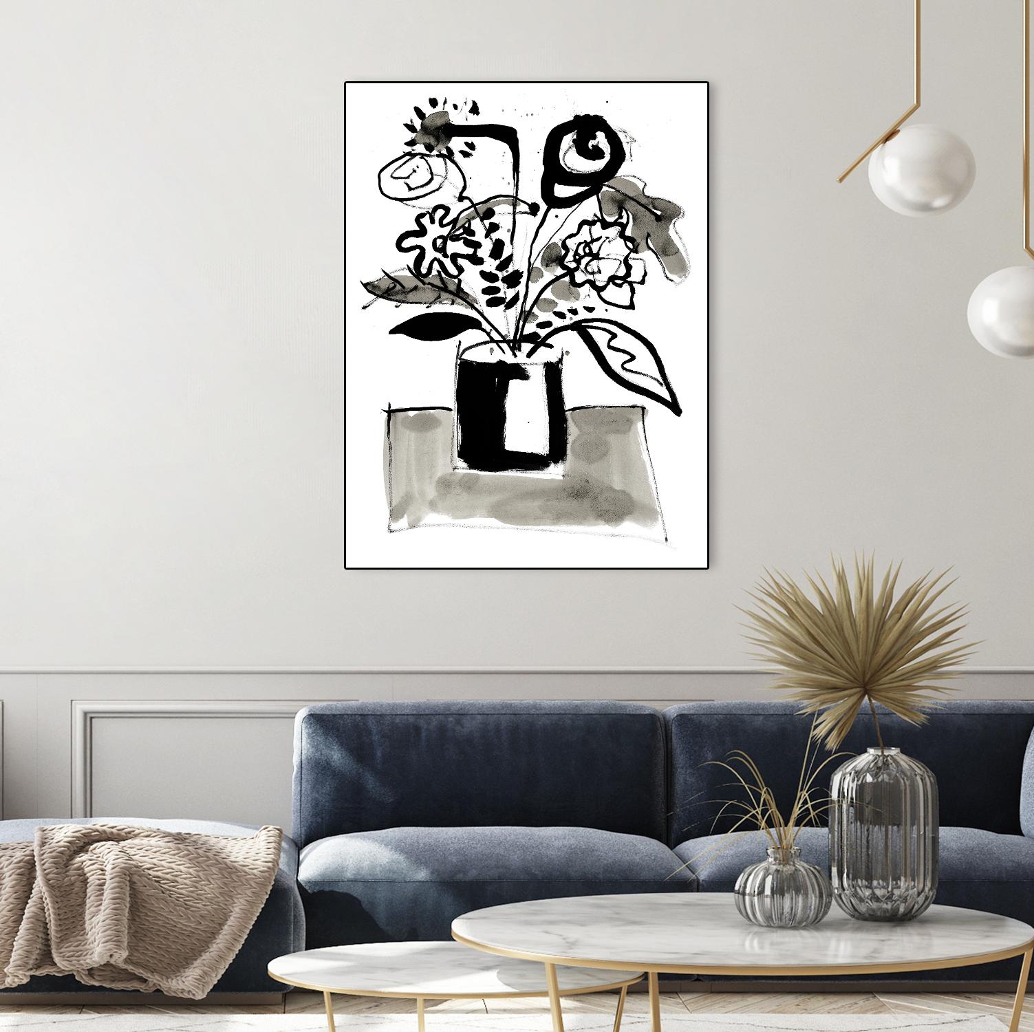 Fresh Flowers 4 by PC Ngo on GIANT ART - black still life