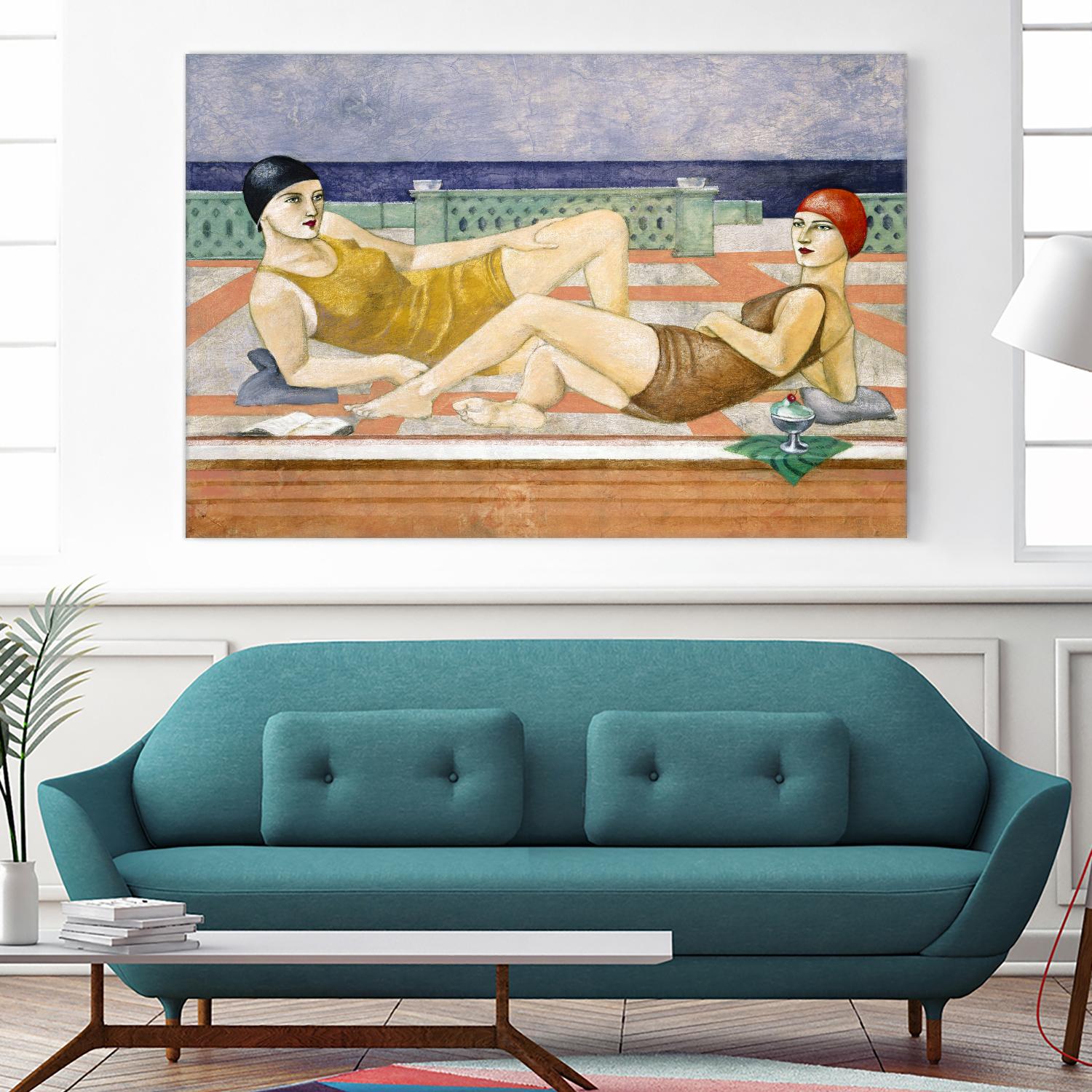 The Bathers by Susan Conti on GIANT ART - blue everyday life