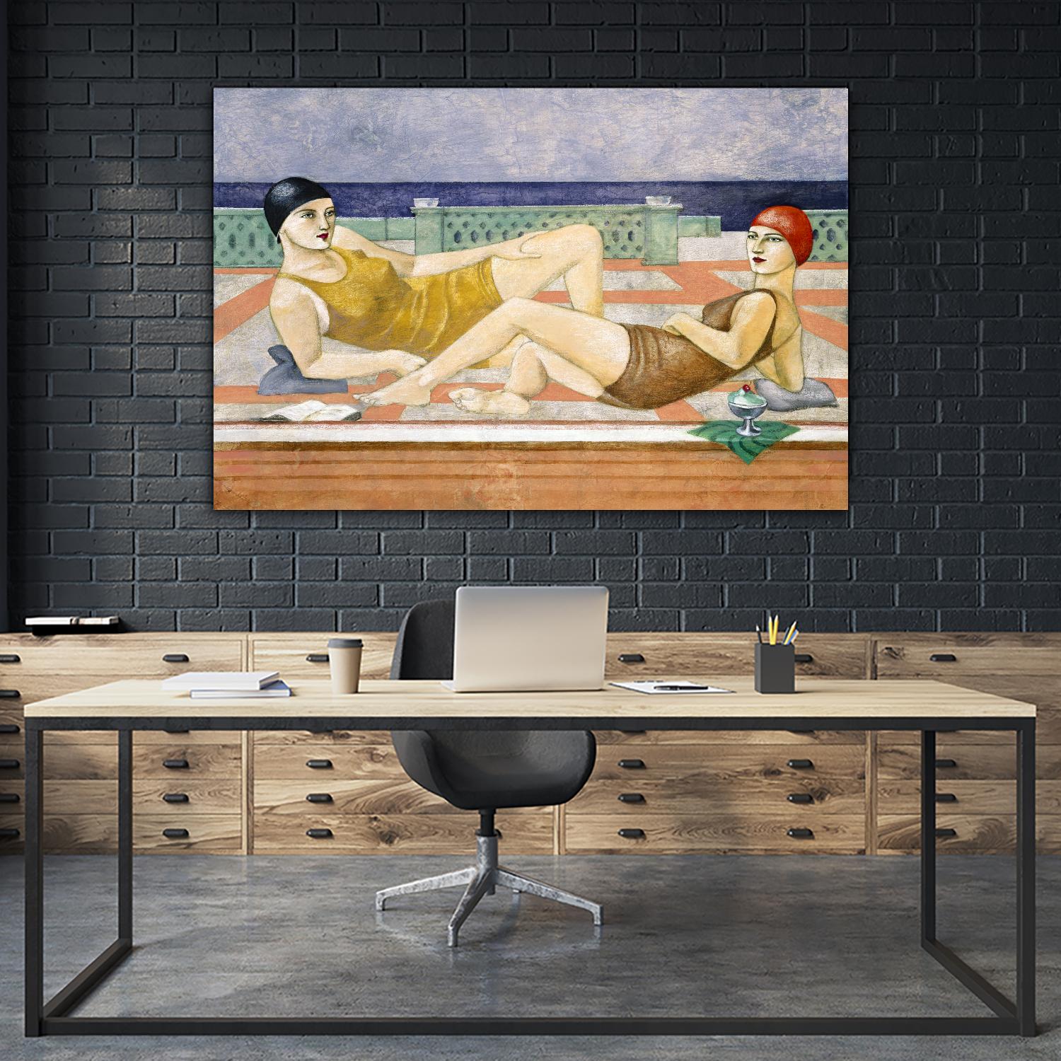 The Bathers by Susan Conti on GIANT ART - blue everyday life