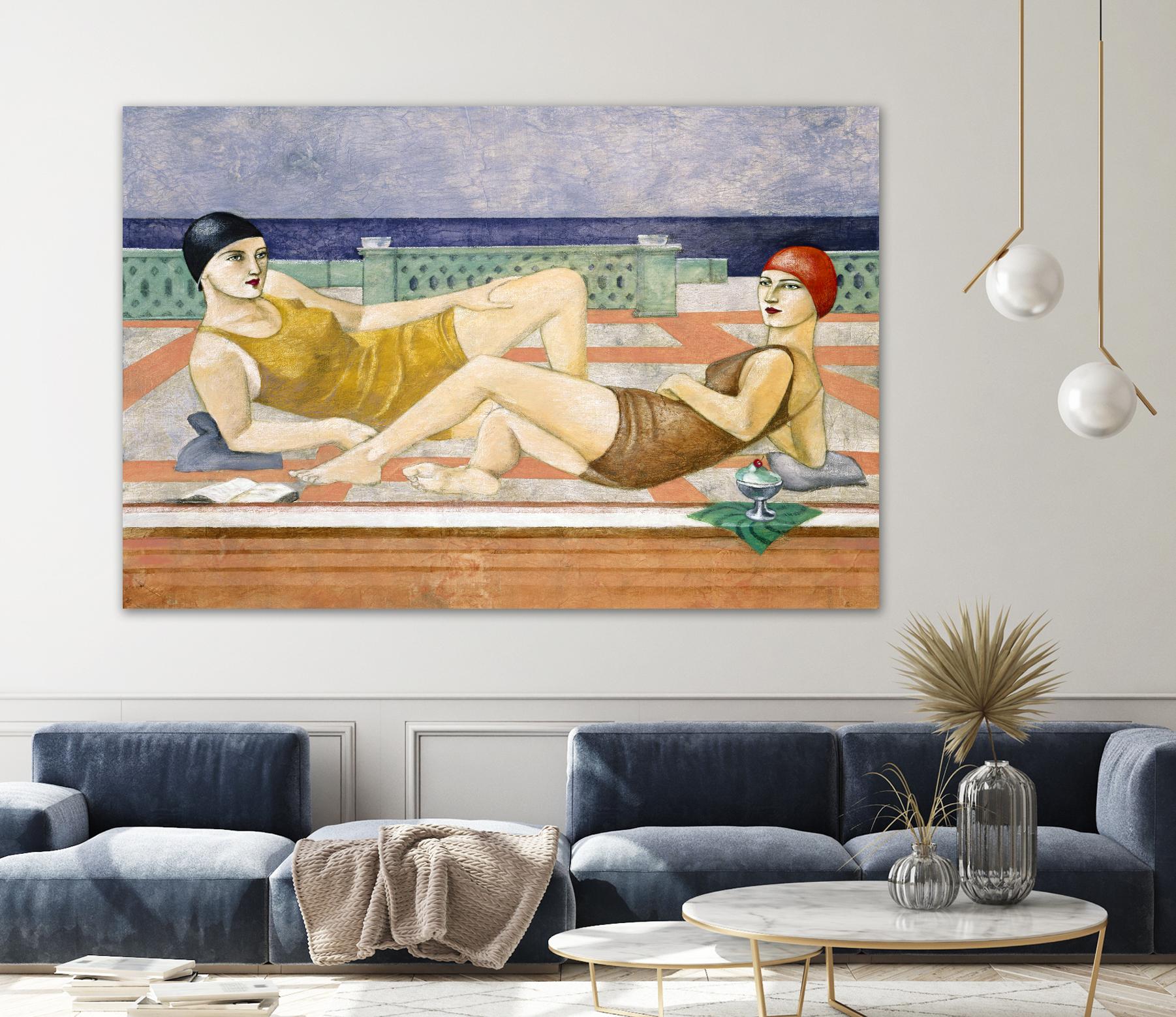 The Bathers by Susan Conti on GIANT ART - blue everyday life