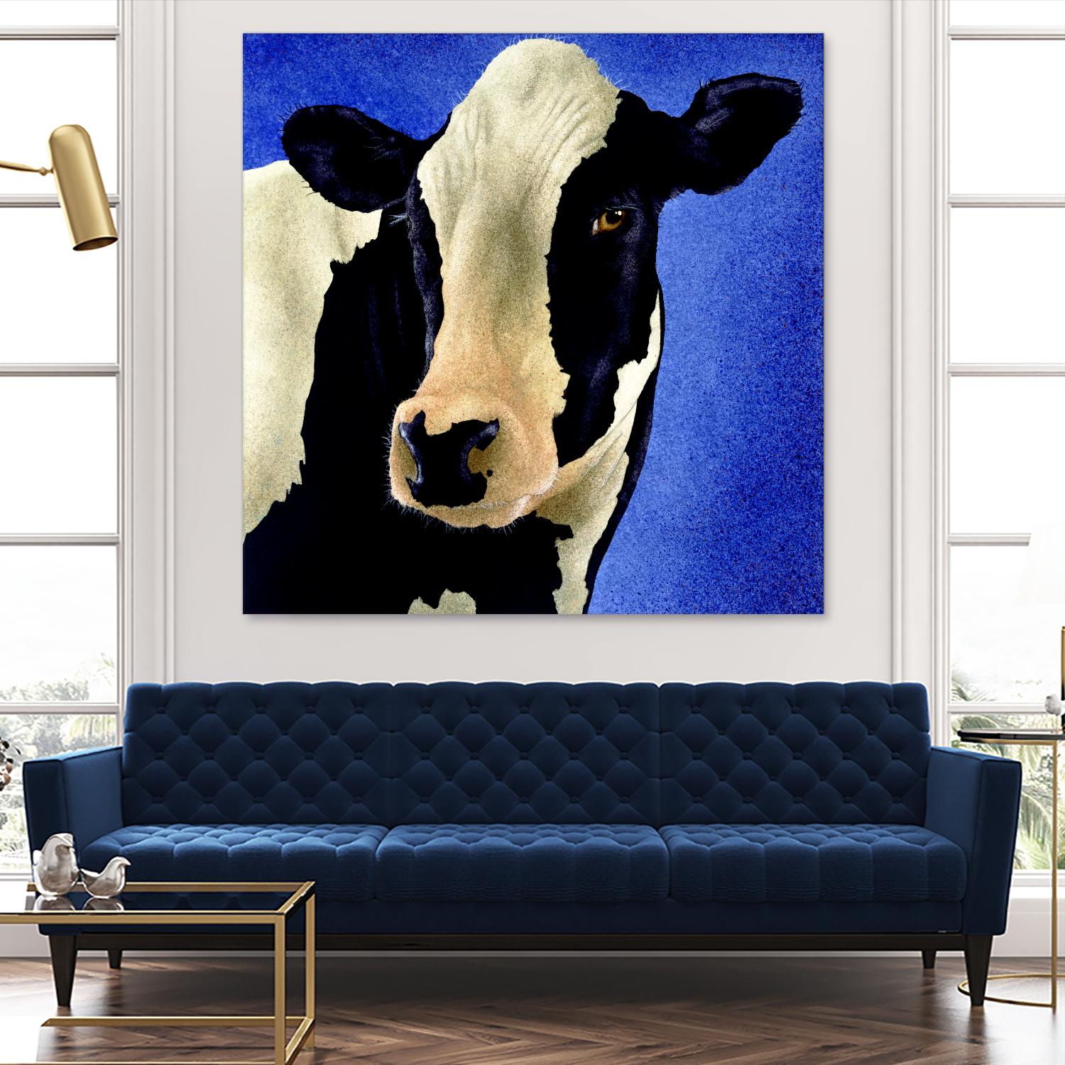 Blue Moo Moo by Will Bullas on GIANT ART - blue animals