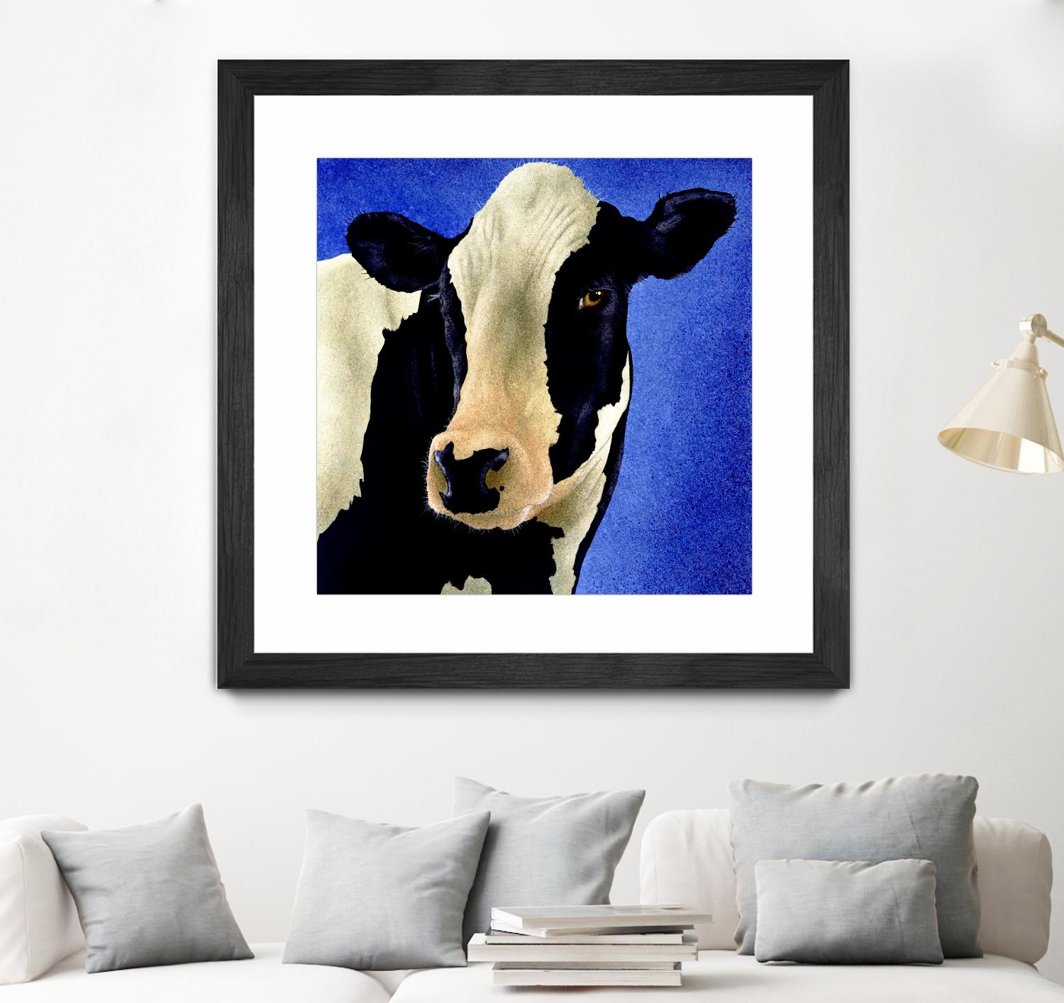Blue Moo Moo by Will Bullas on GIANT ART - blue animals