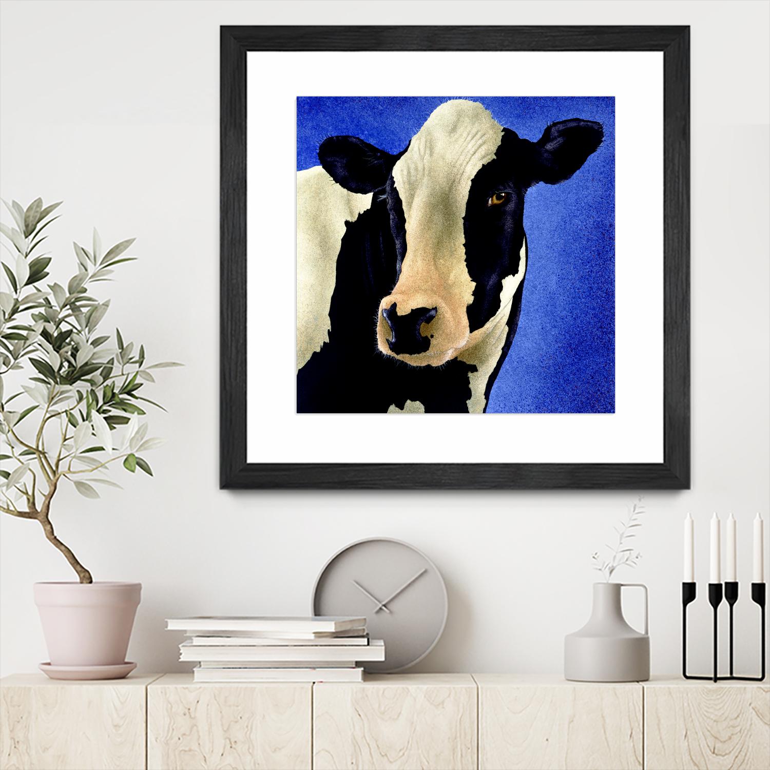 Blue Moo Moo by Will Bullas on GIANT ART - blue animals