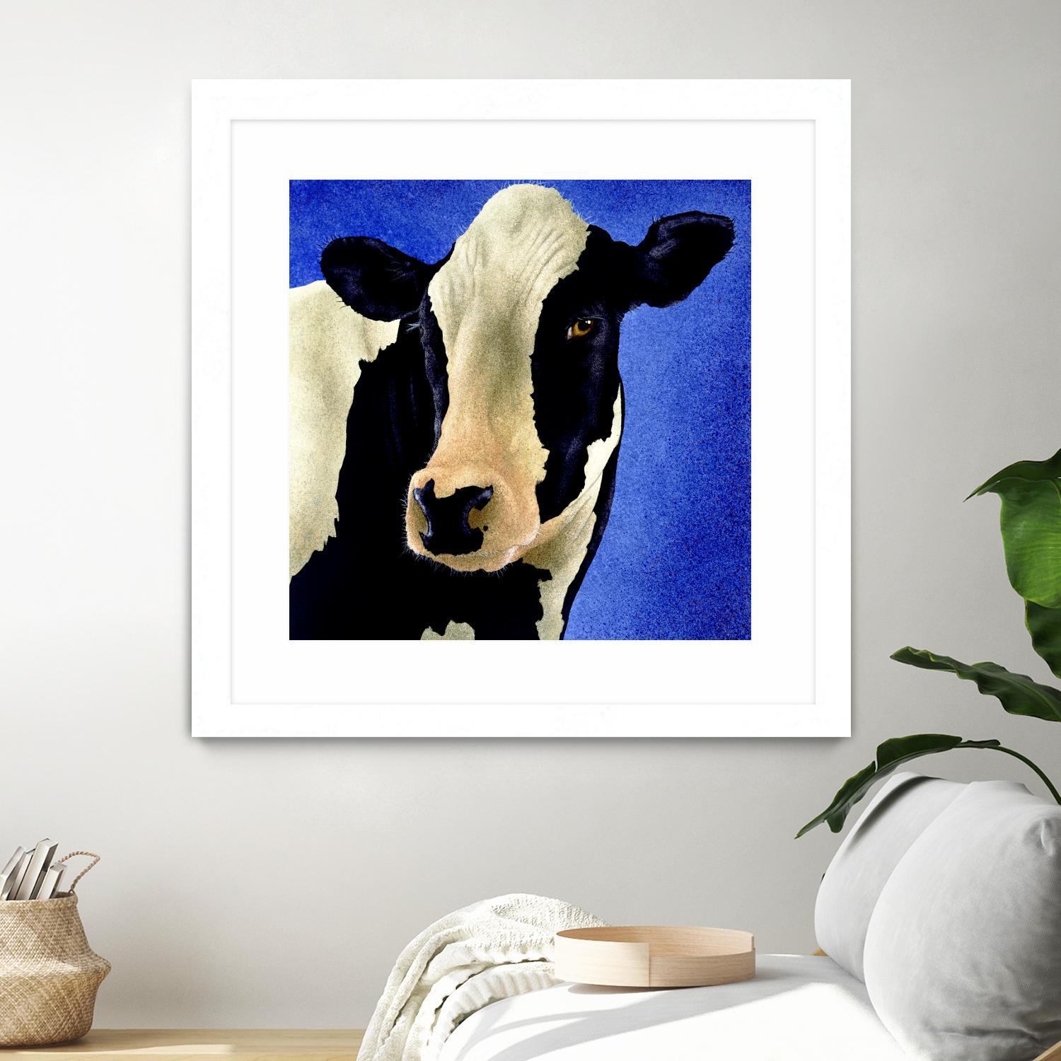 Blue Moo Moo by Will Bullas on GIANT ART - blue animals