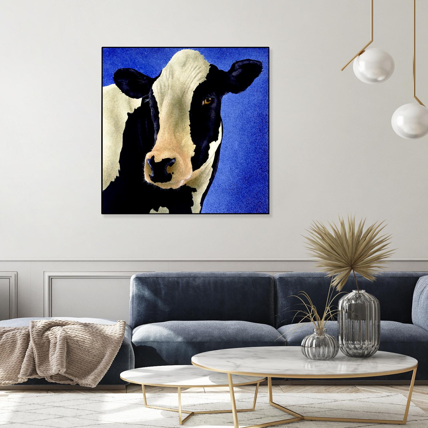 Blue Moo Moo by Will Bullas on GIANT ART - blue animals