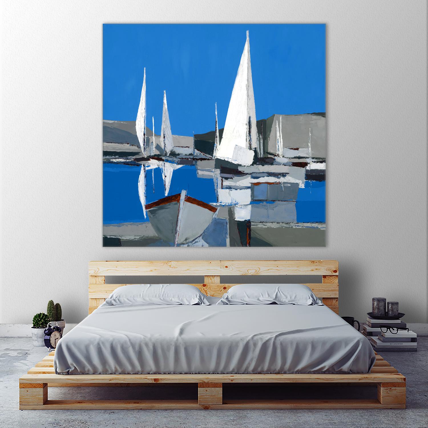 Voiles Blanches I by Demagny on GIANT ART - grey sea scene