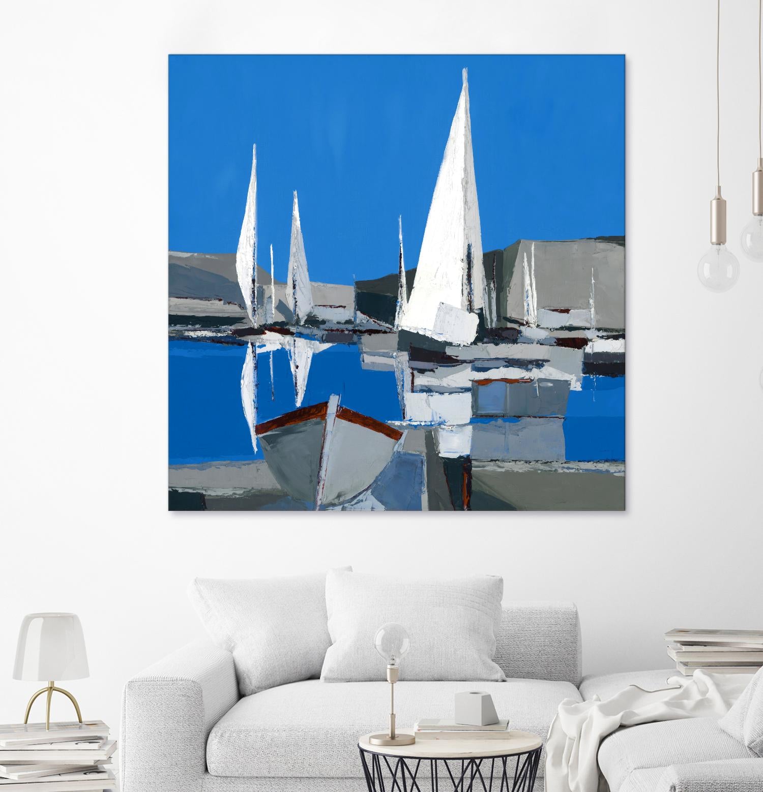 Voiles Blanches I by Demagny on GIANT ART - grey sea scene